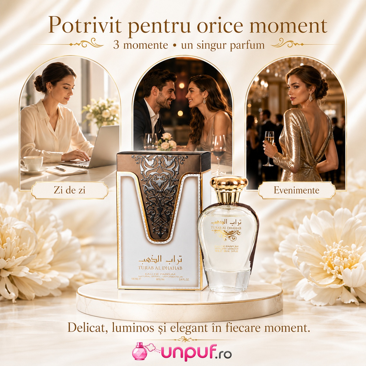 Parfum Turab Al Dhahab potrivit pentru zi de zi, &icirc;nt&acirc;lniri și evenimente