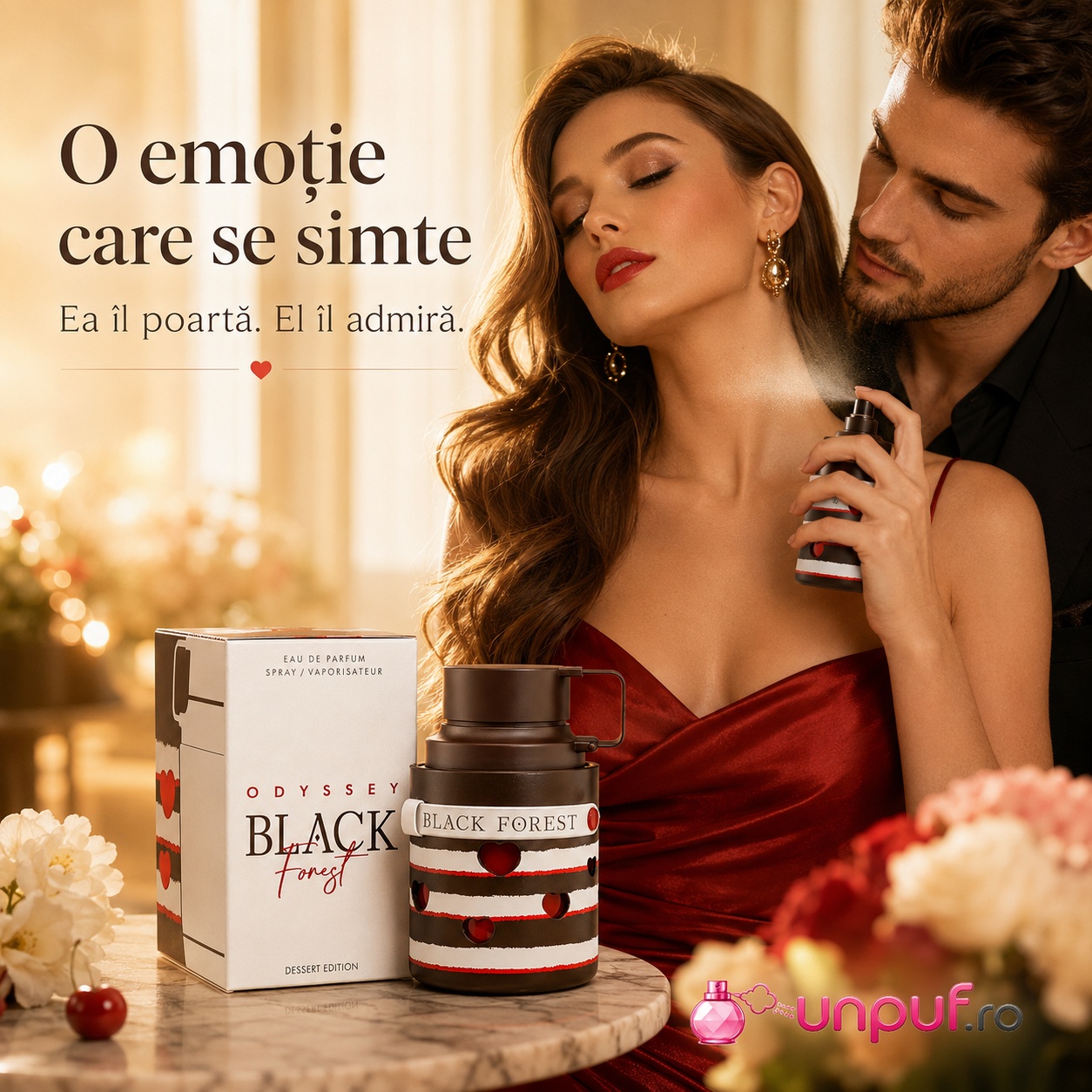 Armaf Odyssey Black Forest Dessert o emoție care se simte, parfum dulce elegant și memorabil