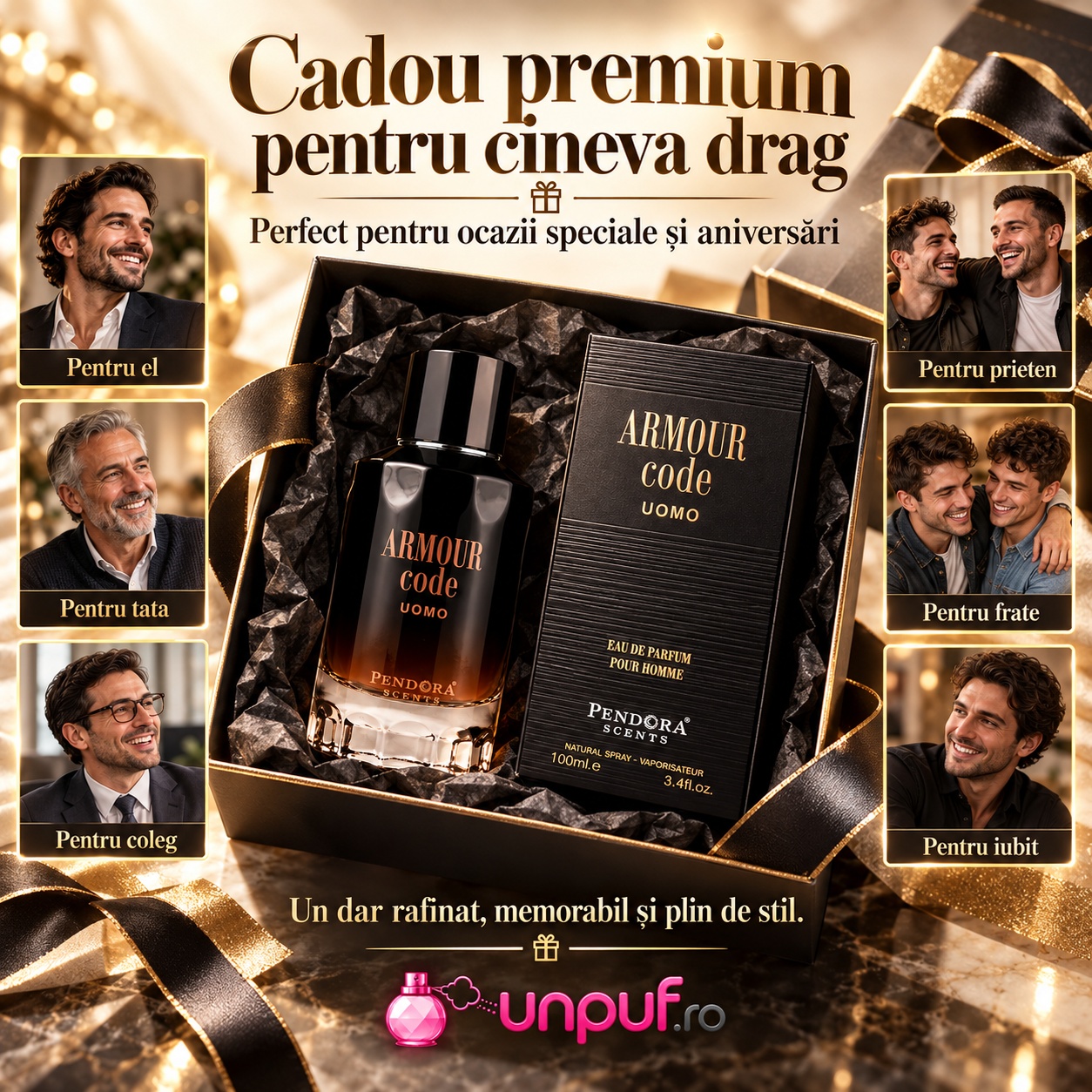 Armour Code Uomo Pendora Scents Eau de Parfum 100 ml cadou premium pentru bărbați
