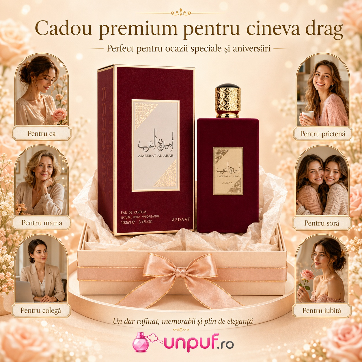 Asdaaf Ameerat Al Arab cadou premium pentru ea, prietenă, mamă, colegă, soră sau iubită