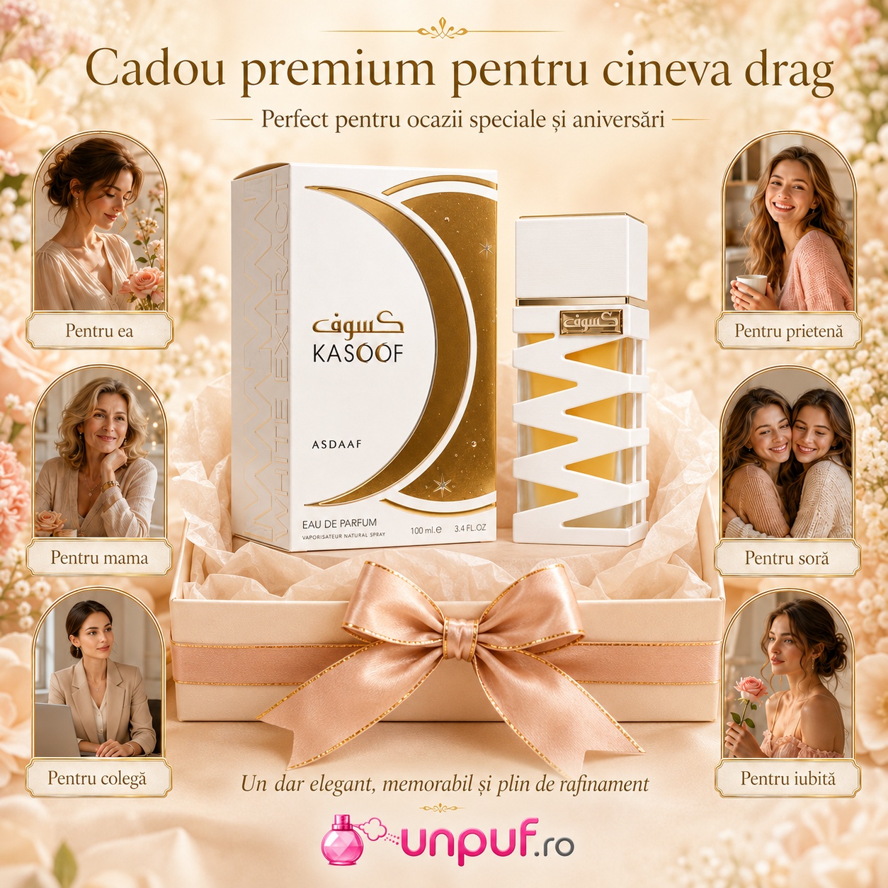 Asdaaf Kasoof White Extract cadou premium pentru mamă, soră, prietenă, colegă sau iubită