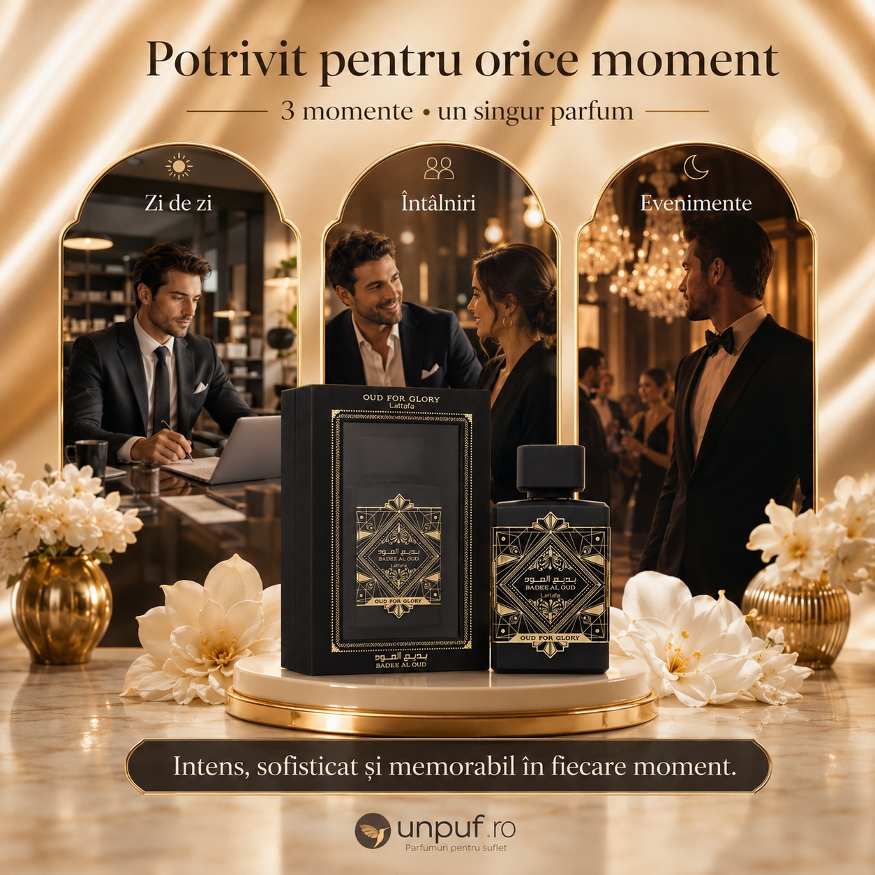Bade&rsquo;e Al Oud For Glory Lattafa potrivit pentru zi de zi, &icirc;nt&acirc;lniri și evenimente
