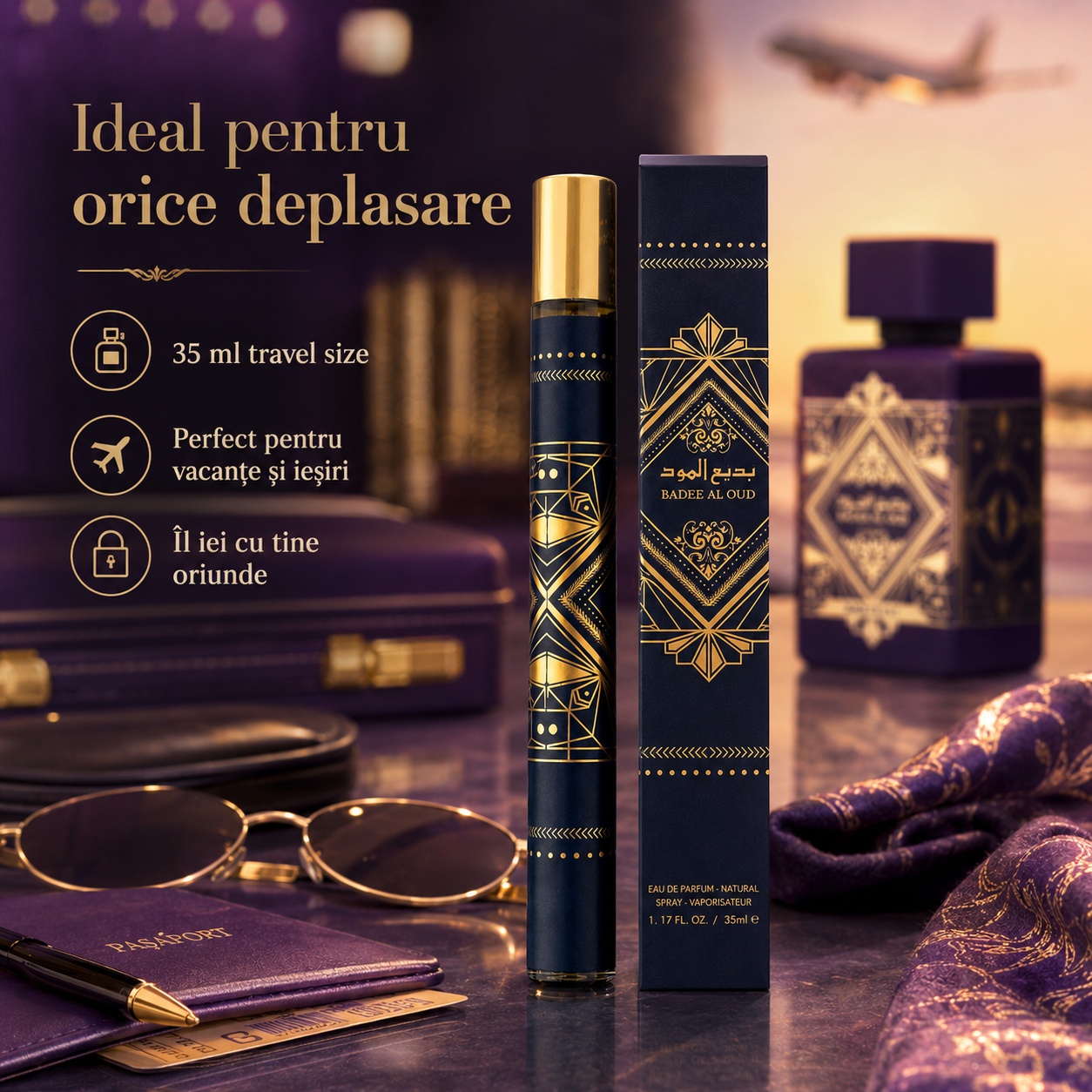 Badee Al Oud 35 ml ideal pentru orice deplasare travel size pentru vacanțe și ieșiri