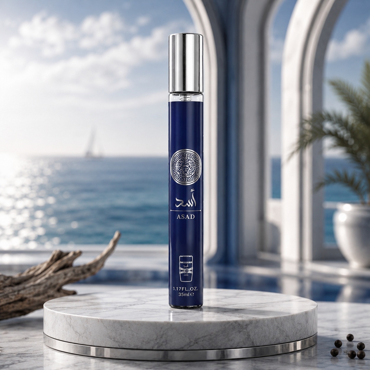 Asad V.V. Love parfum bărbat 35 ml sticlă albastră elegantă cu accente argintii
