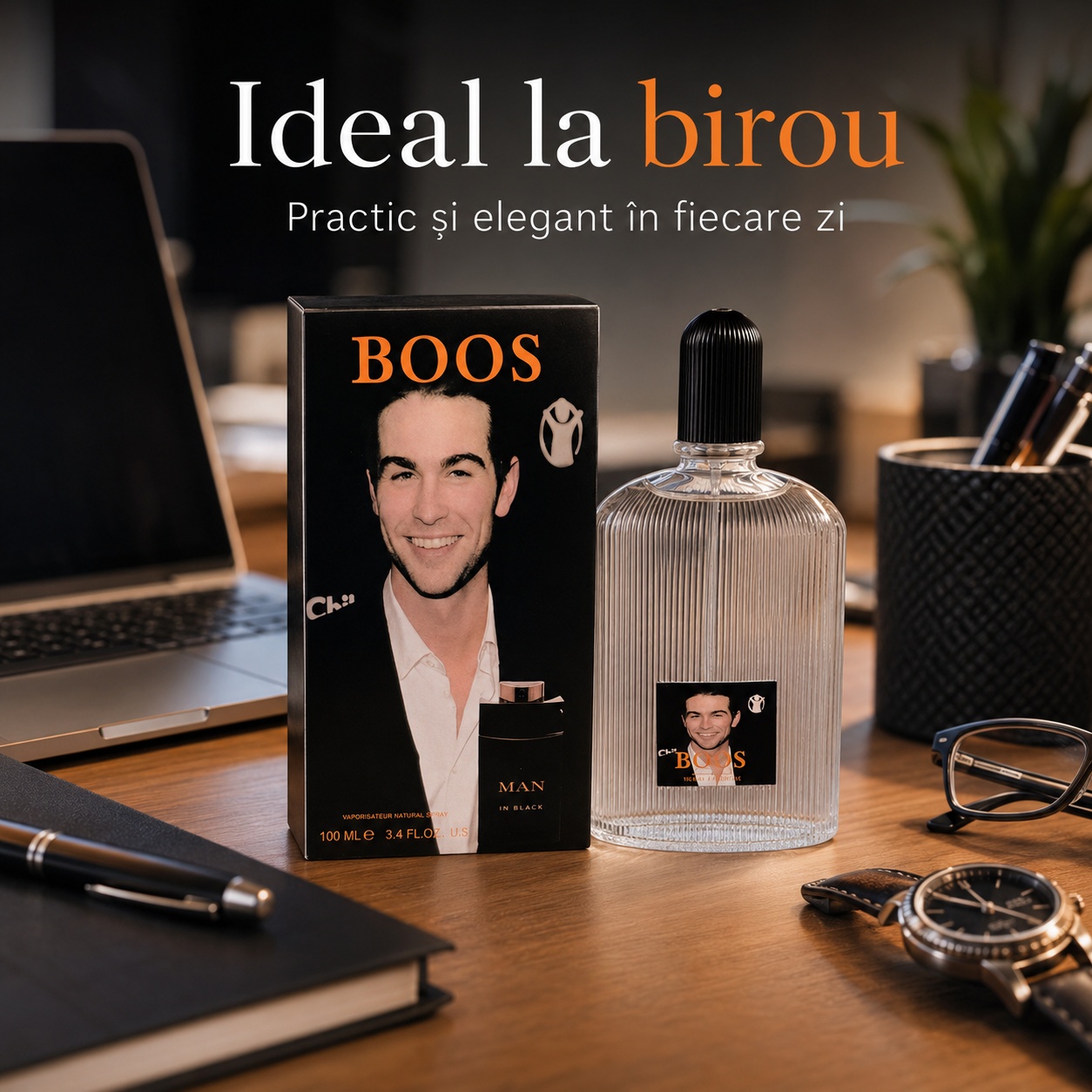 Boos Man in Black parfum bărbat ideal la birou practic și elegant &icirc;n fiecare zi