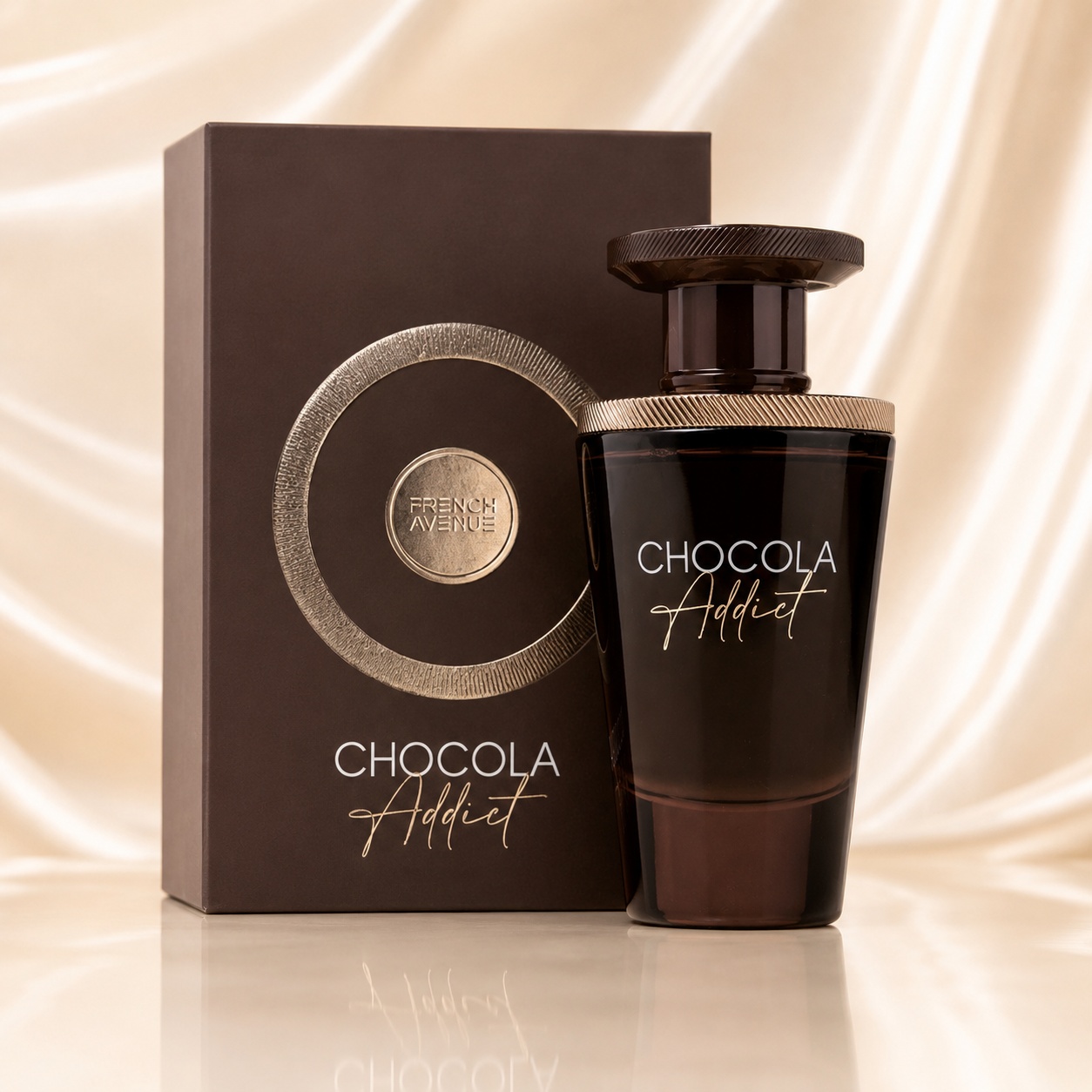Parfum Arăbesc Chocola Addict Eau de Parfum 100 ml French Avenue cu sticlă brună și cutie premium