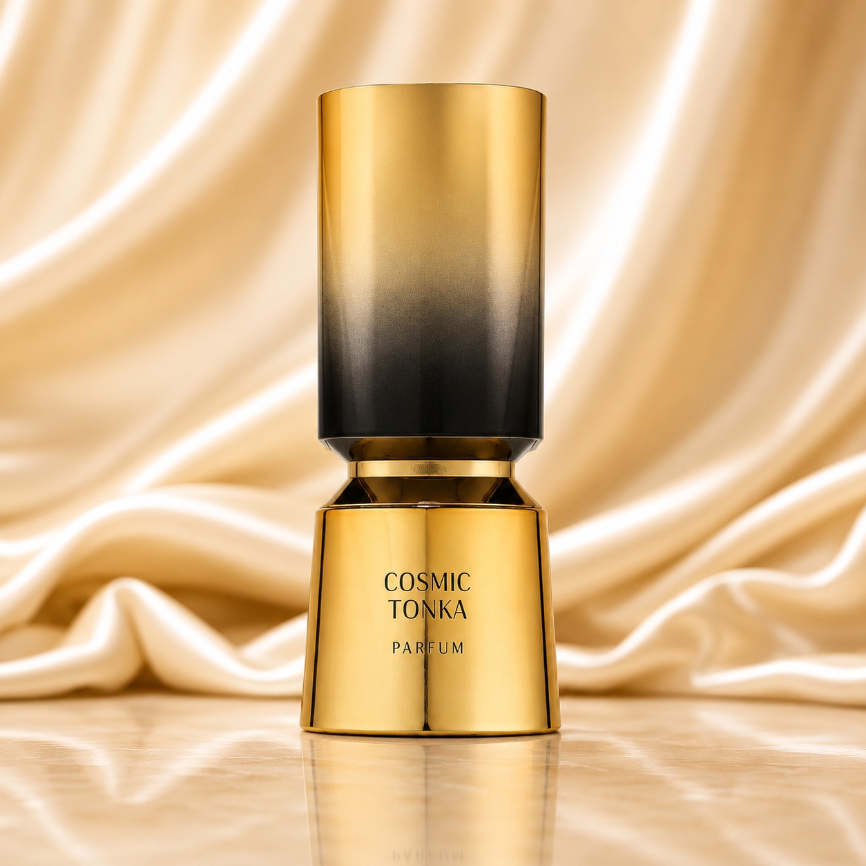 Parfum Arăbesc Cosmic Tonka Eau de Parfum 100 ml French Avenue cu sticlă aurie și capac degrade fumuriu