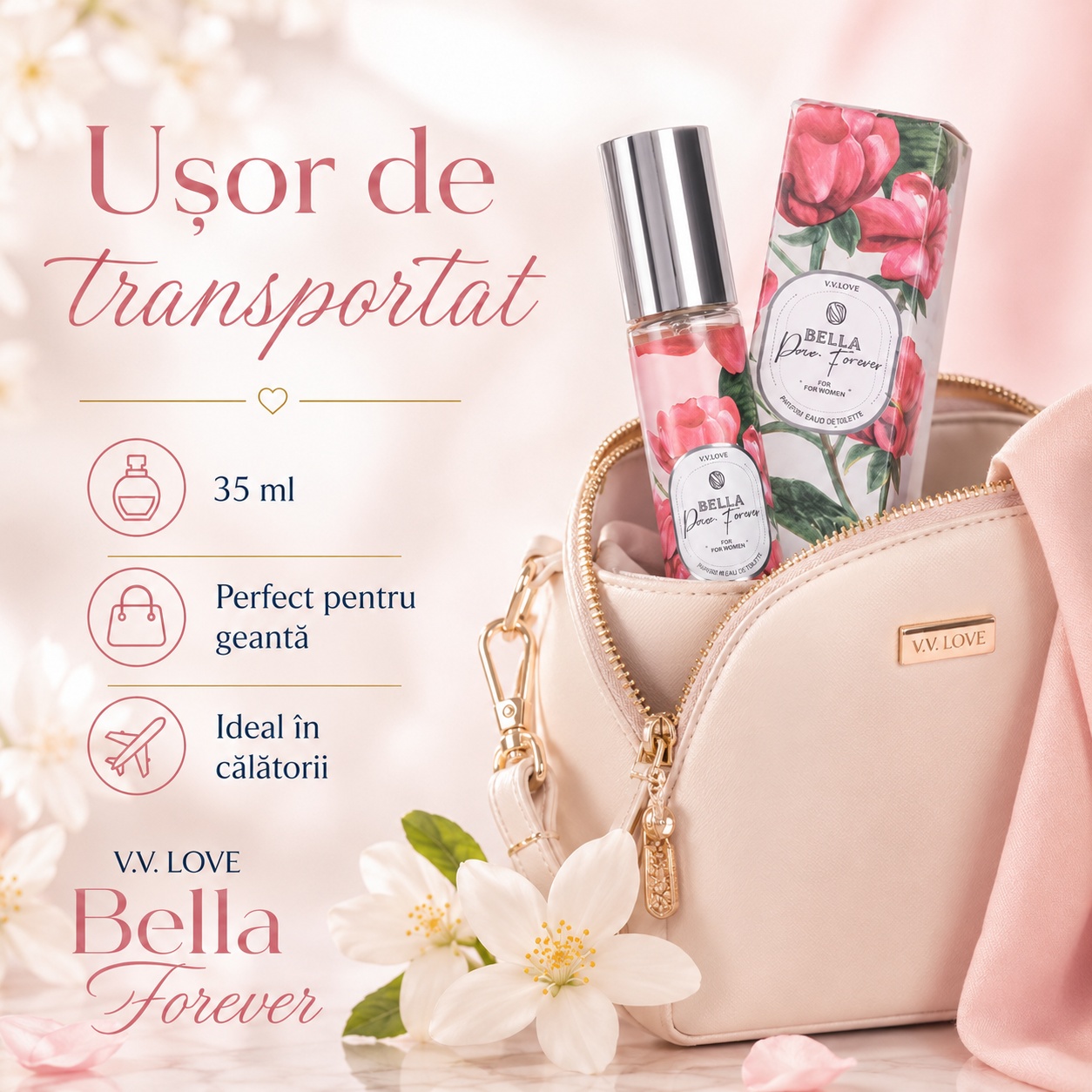 Parfum Bella 35 ml ușor de transportat perfect pentru geantă și călătorii