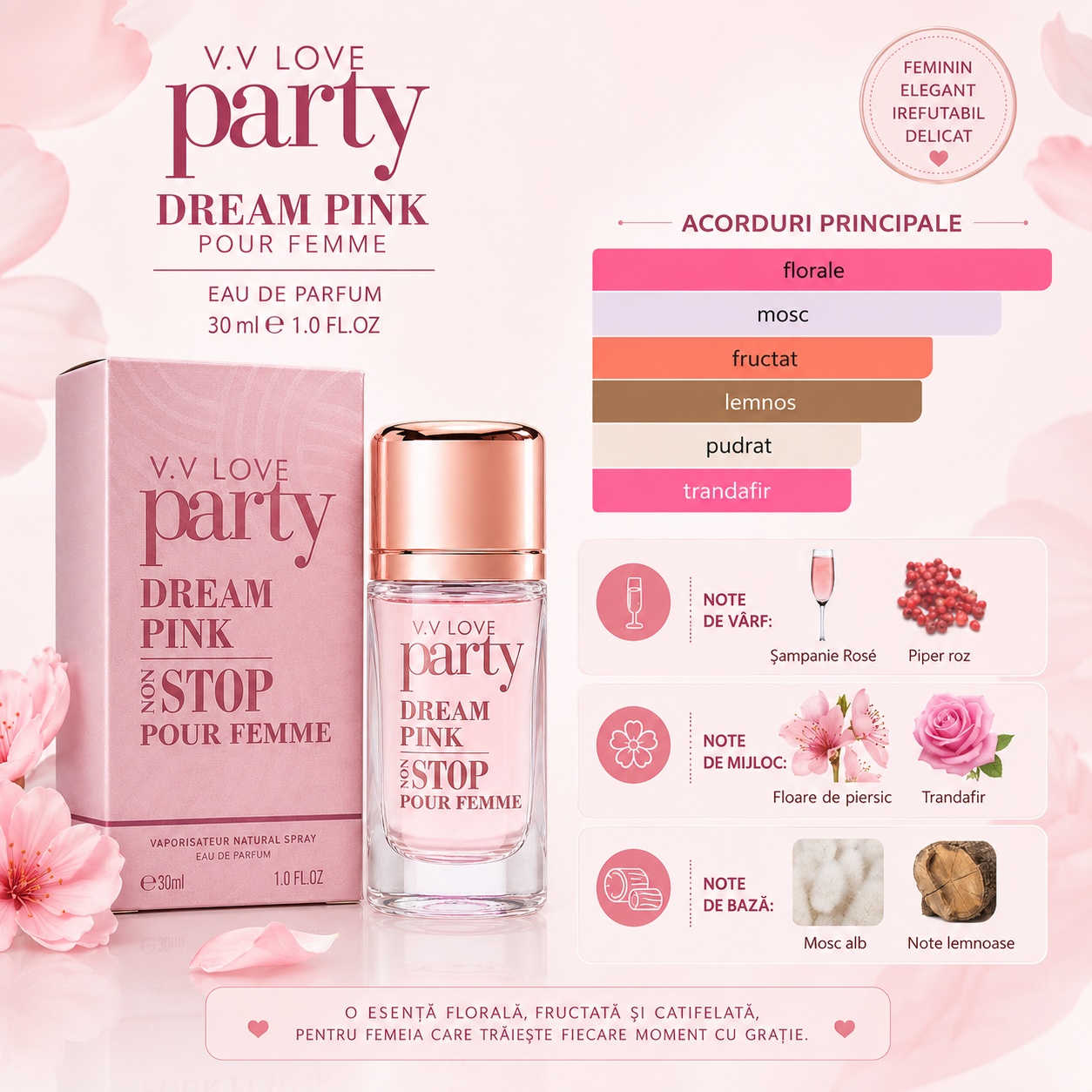 Acorduri principale V.V. Love Party Dream Pink Non Stop