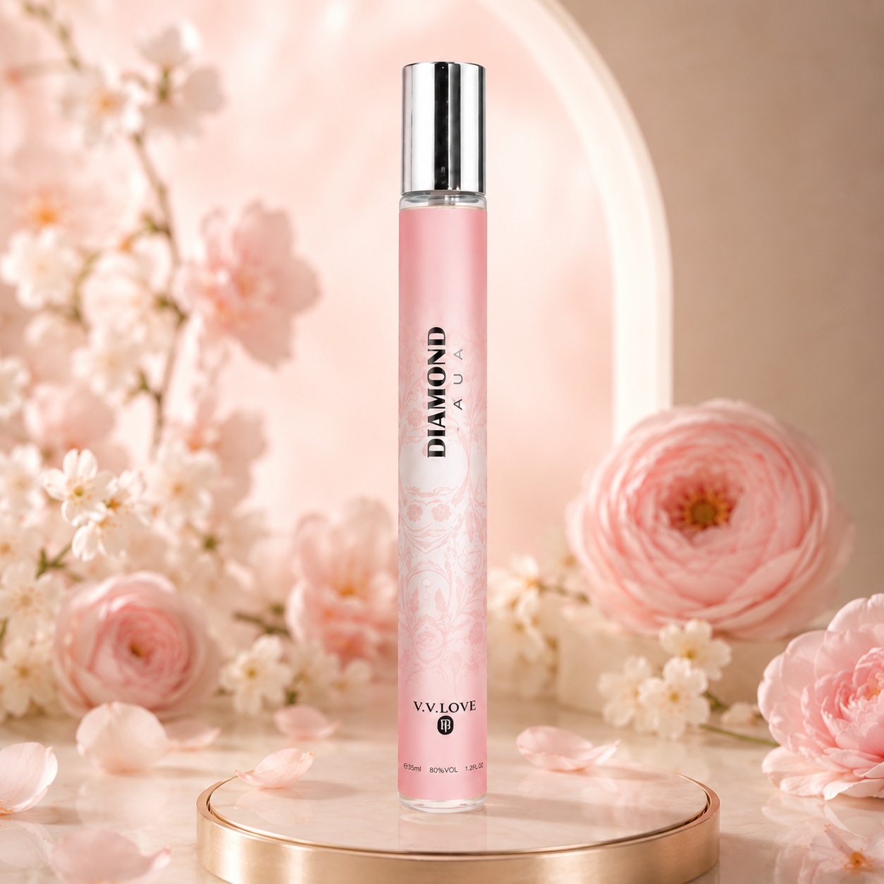 Diamond Aqua V.V. Love parfum damă 35 ml sticlă elegantă cu design roz pudrat