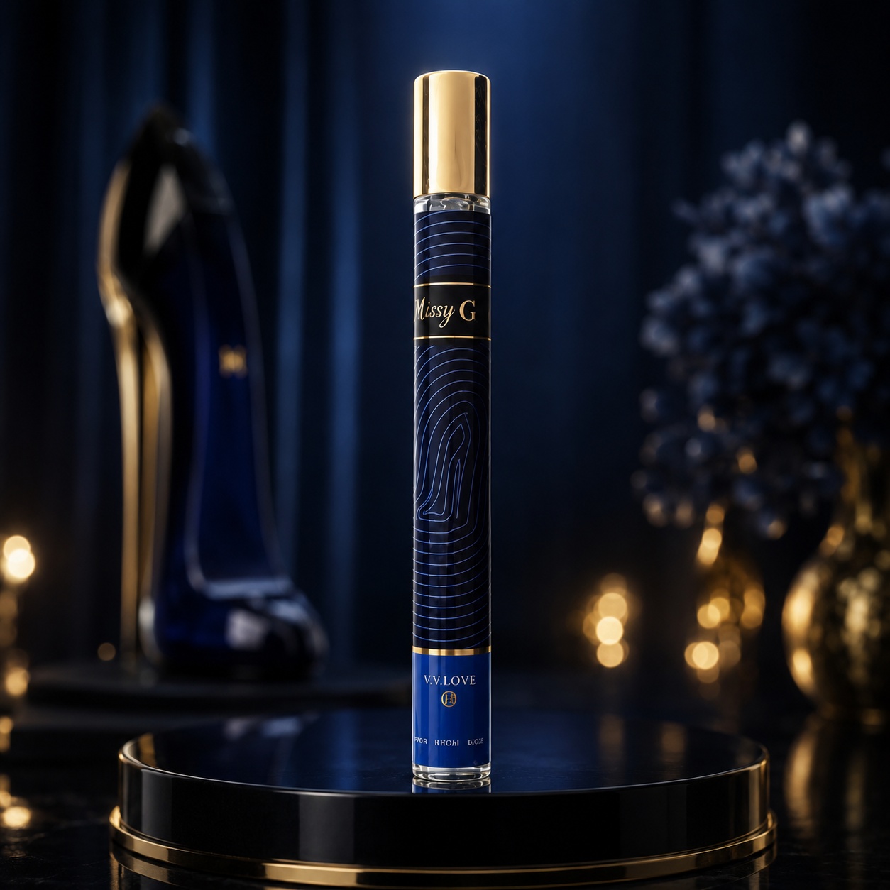 Missy G.G. V.V. Love parfum damă 35 ml sticlă elegantă albastru &icirc;nchis cu detalii aurii