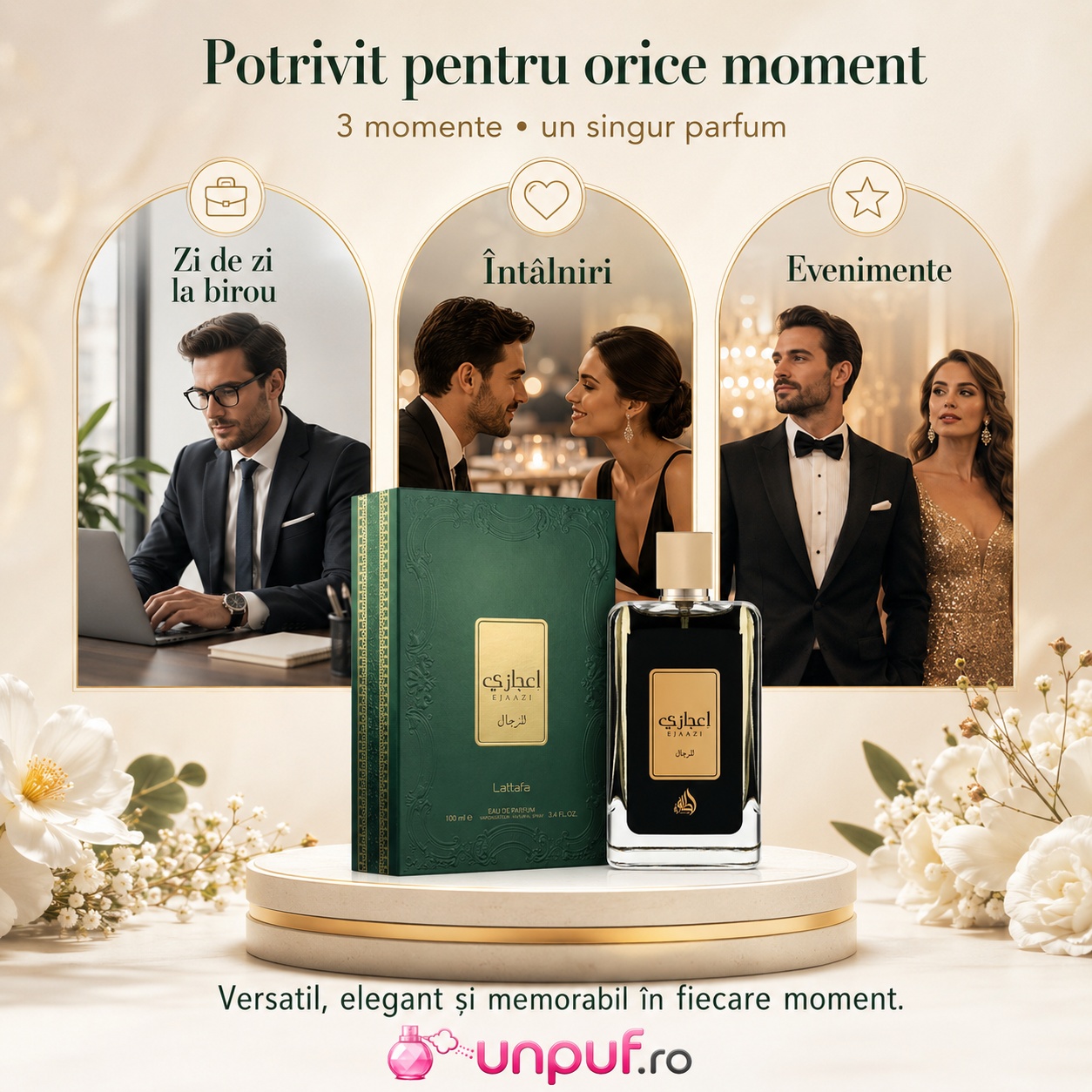 Ejaazi Lattafa potrivit pentru zi de zi la birou, &icirc;nt&acirc;lniri și evenimente
