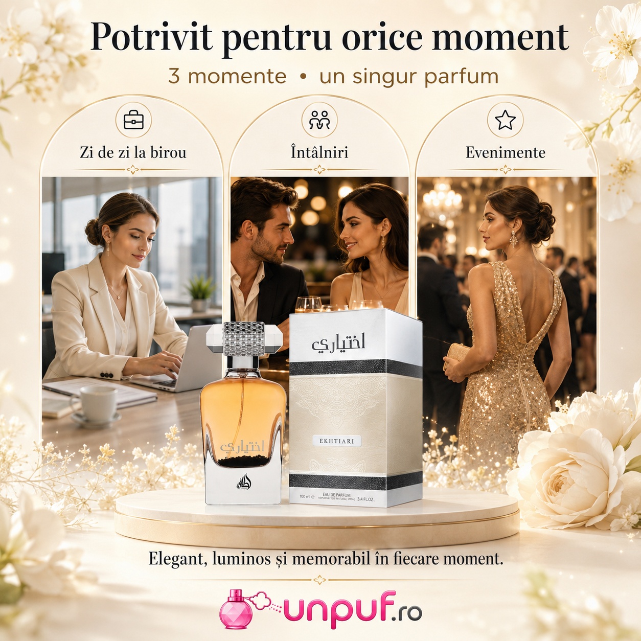 Ekhtiari Lattafa potrivit pentru zi de zi la birou, &icirc;nt&acirc;lniri și evenimente