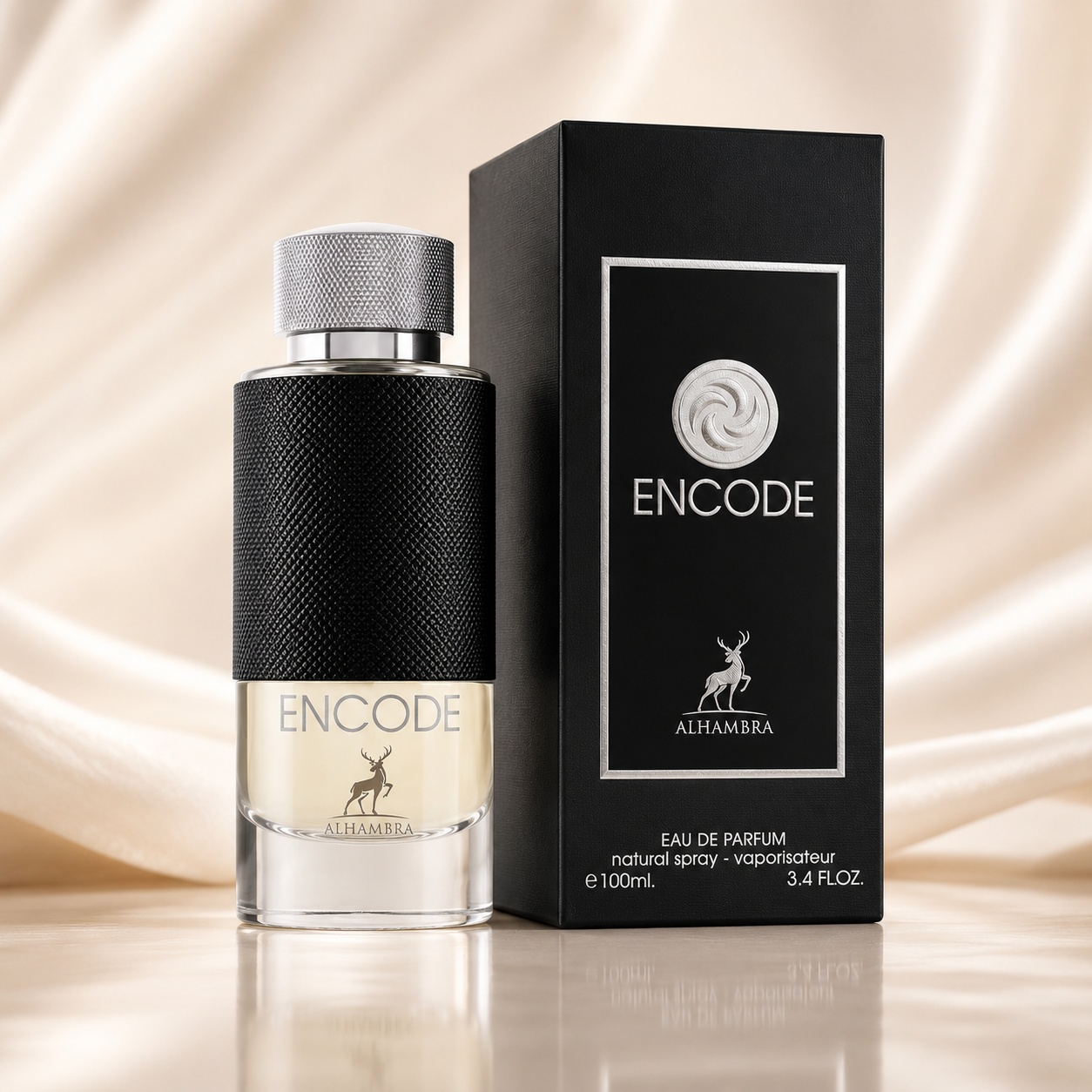 Parfum Arăbesc Encode Maison Alhambra 100 ml cu sticlă neagră elegantă și cutie premium