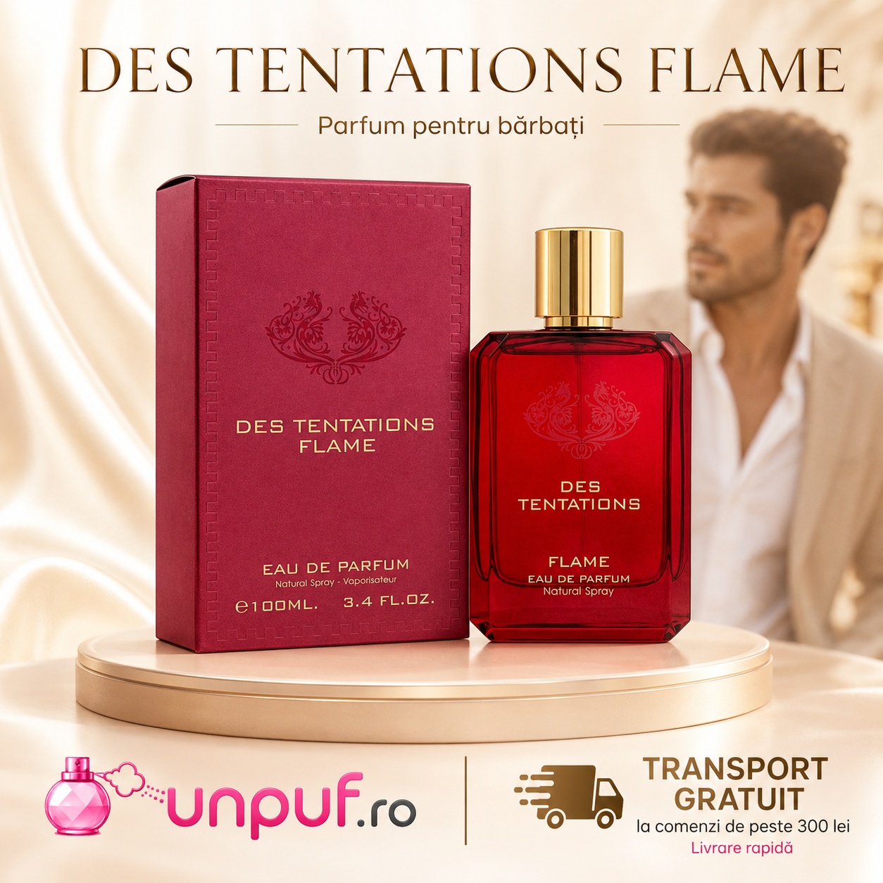 Des Tentations Flame Fragrance World parfum pentru bărbați cu transport gratuit și livrare rapidă