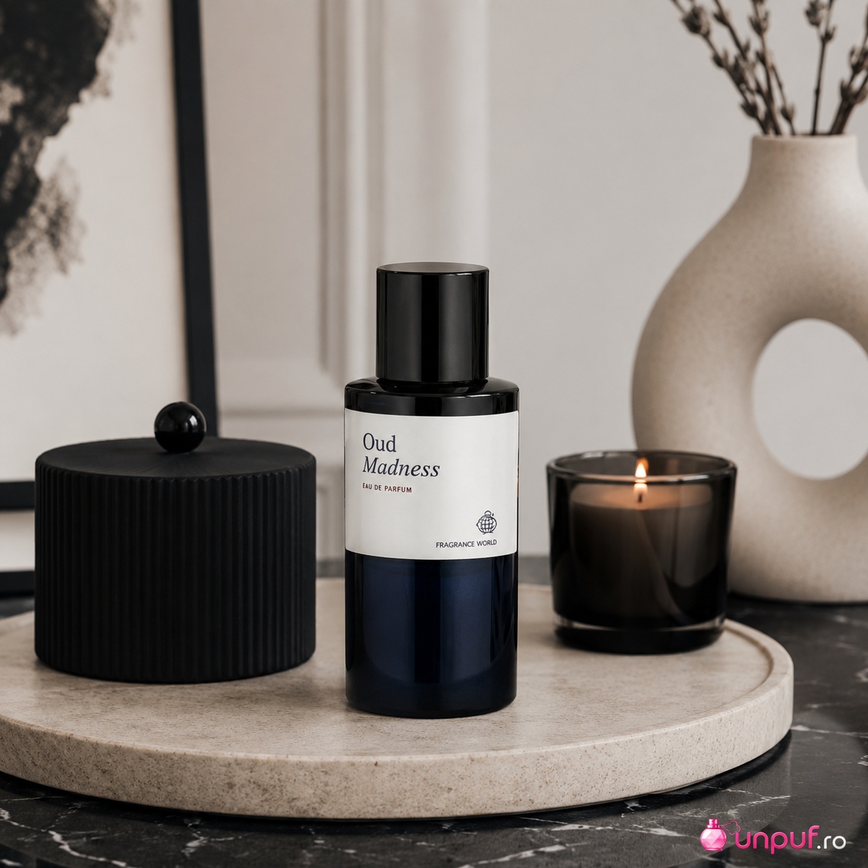 Fragrance World Oud Madness parfum elegant pentru casă, birou și momente speciale