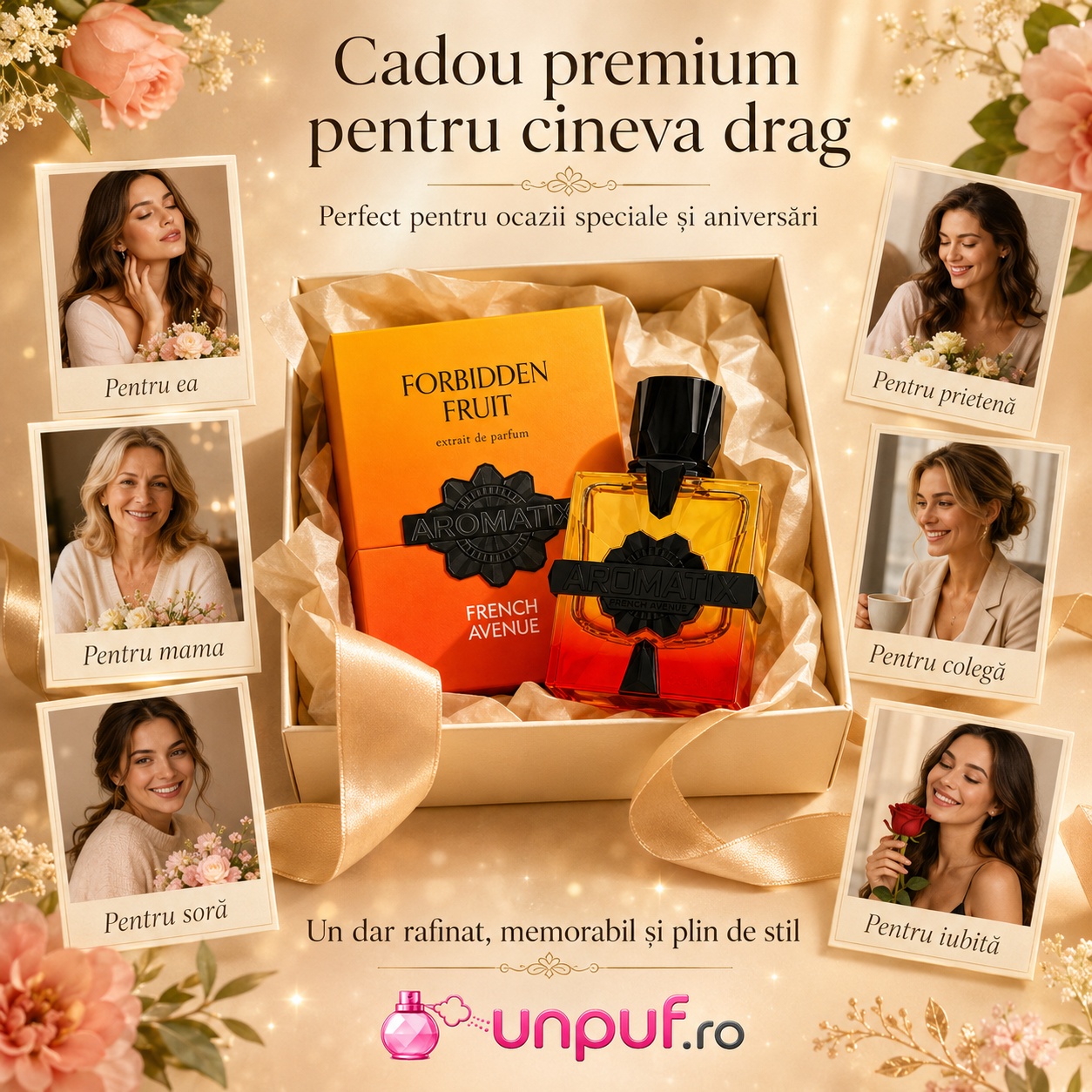 Cadou premium Aromatix Forbidden Fruit French Avenue pentru ea, mamă, soră, prietenă, colegă sau iubită