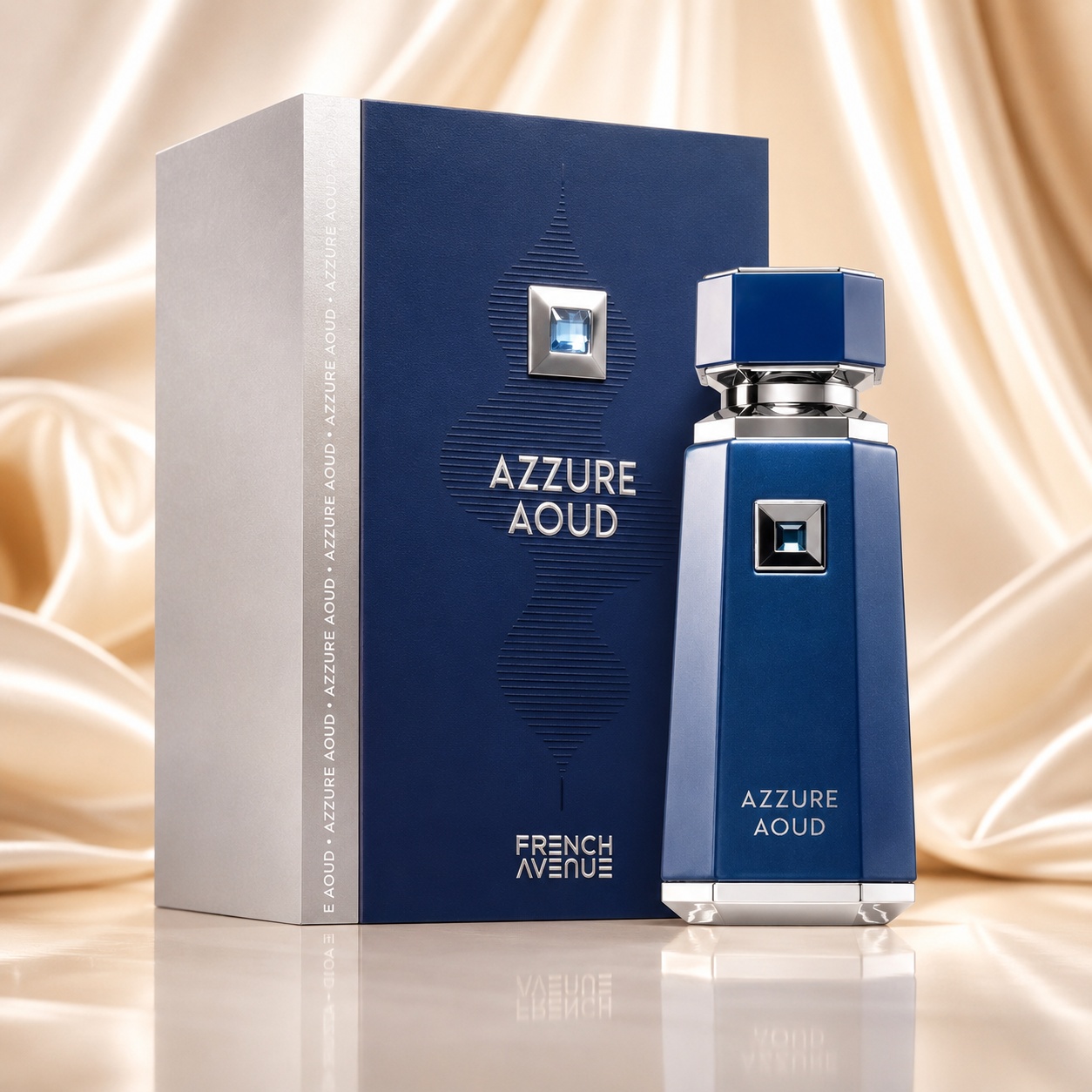 Parfum Arăbesc Azzure Aoud French Avenue 100 ml cu sticlă albastră elegantă și cutie premium