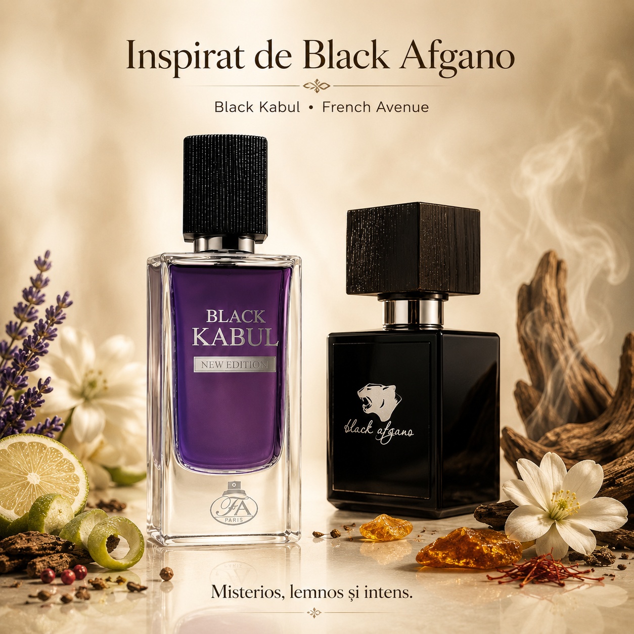 Parfum Black Kabul French Avenue inspirat de Black Afgano Nasomatto, misterios, lemnos și intens