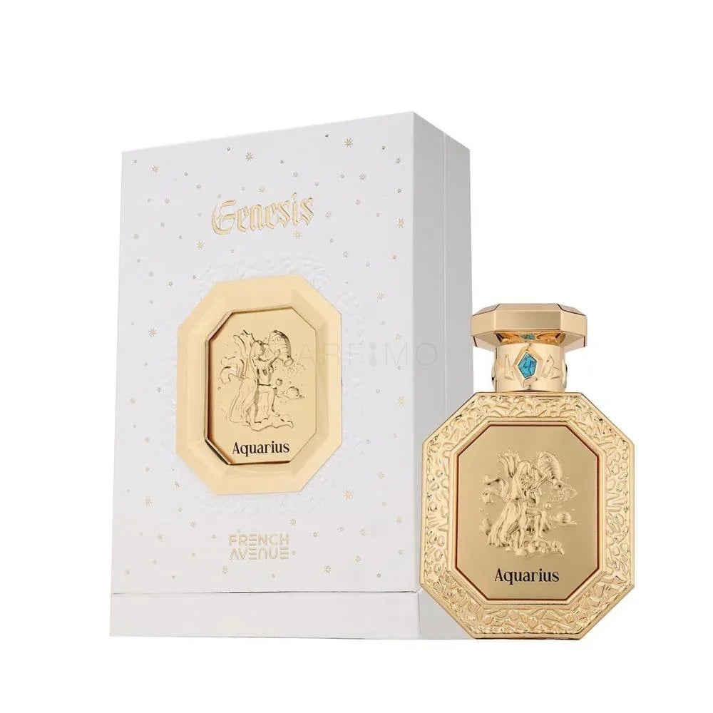 Produs real Genesis Aquarius French Avenue 90 ml cu sticlă aurie și cutie originală
