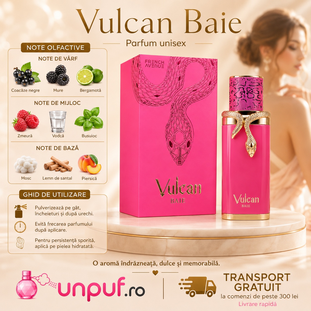 Vulcan Baie French Avenue parfum unisex cu coacăze negre mure bergamotă zmeură vodcă busuioc mosc lemn de santal și piersică