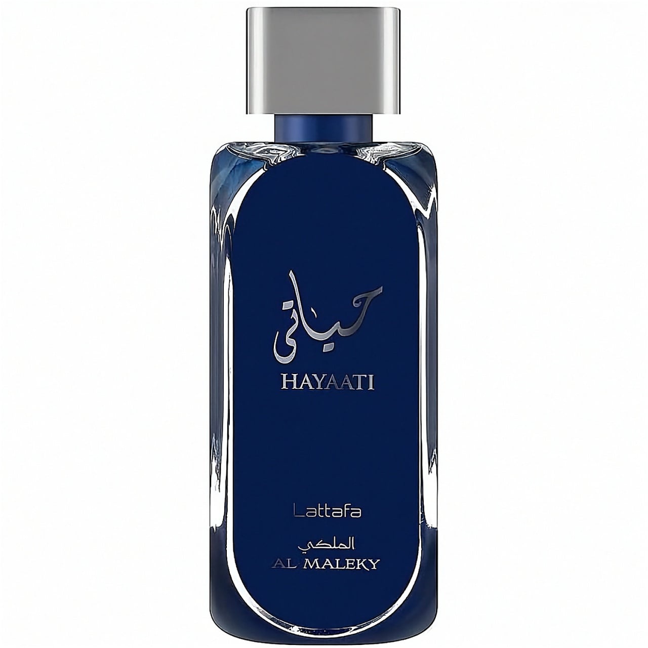 Flacon original Hayaati Al Maleky Lattafa 100 ml parfum bărbat albastru regal cu capac argintiu