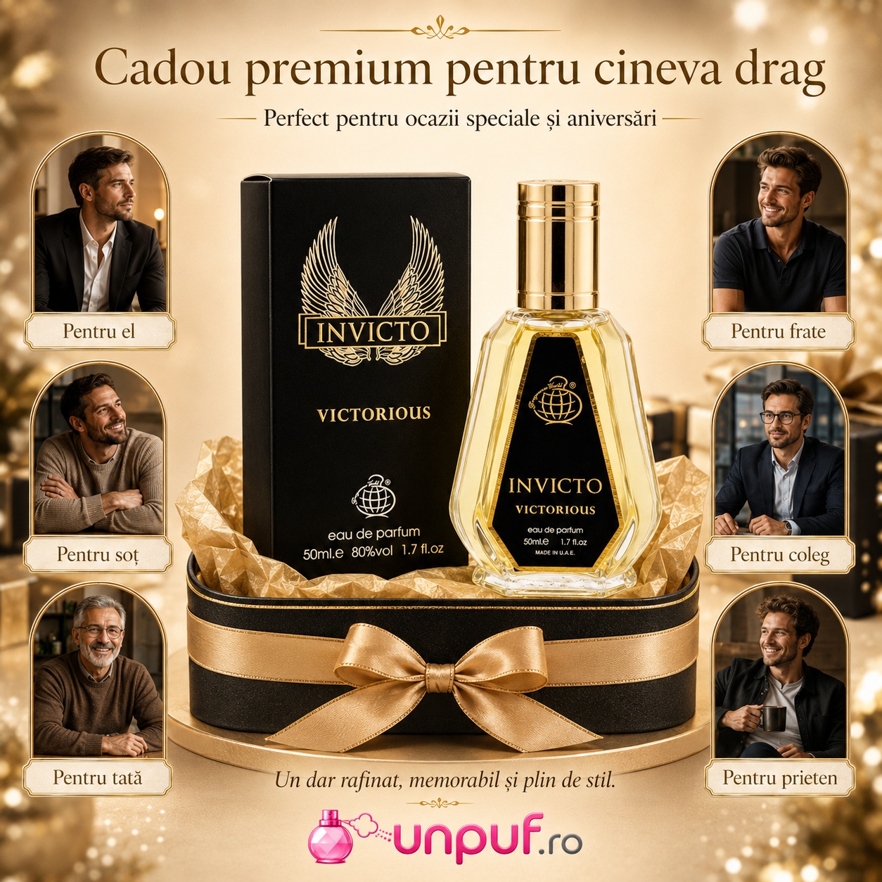 Invicto Victorious Fragrance World cadou premium pentru el, frate, soț, tată, coleg și prieten