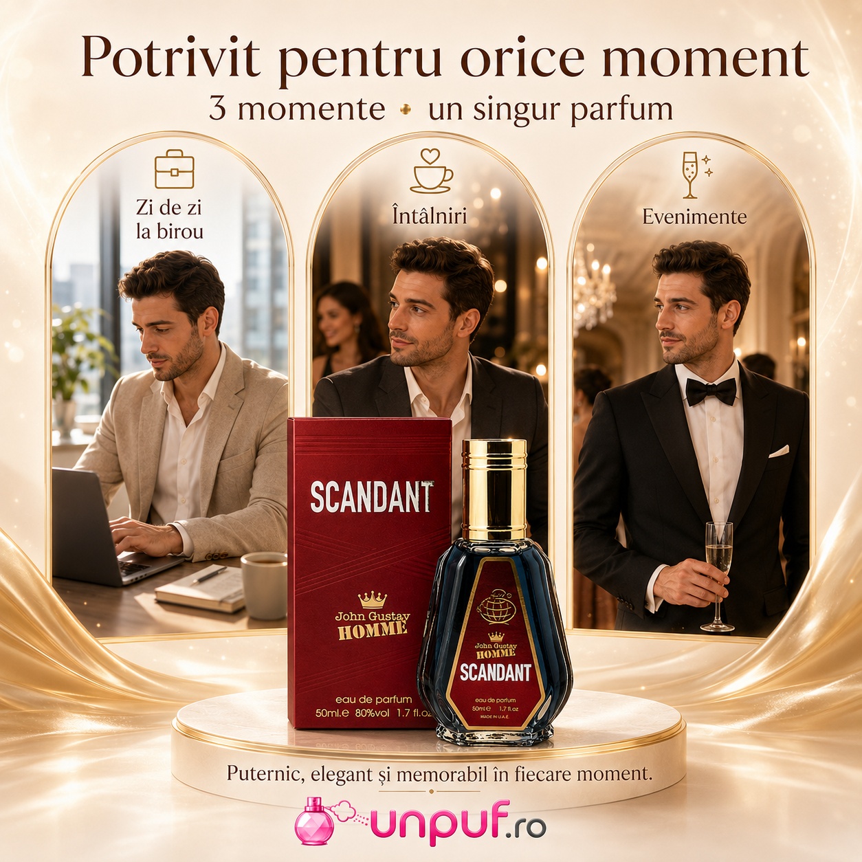 John Gustav Homme Scandant Le Parfum potrivit pentru zi de zi la birou întâlniri și evenimente
