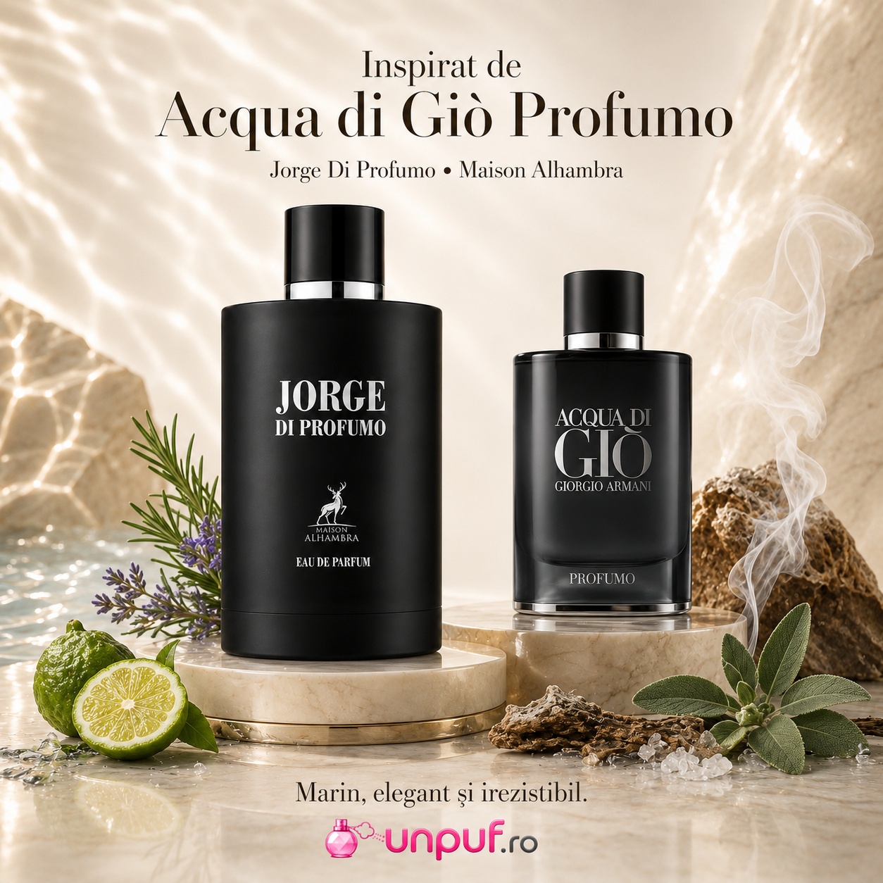 Jorge Di Profumo Maison Alhambra inspirat de Acqua di Gio Profumo parfum marin elegant și irezistibil