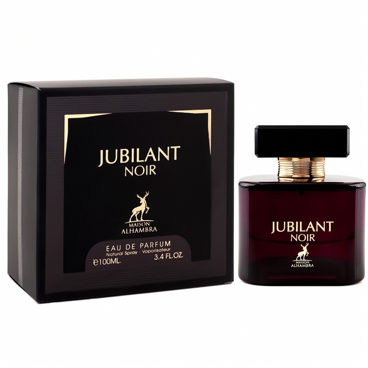 Jubilant Noir Maison Alhambra flacon și cutie originală parfum arabesc de damă 100 ml