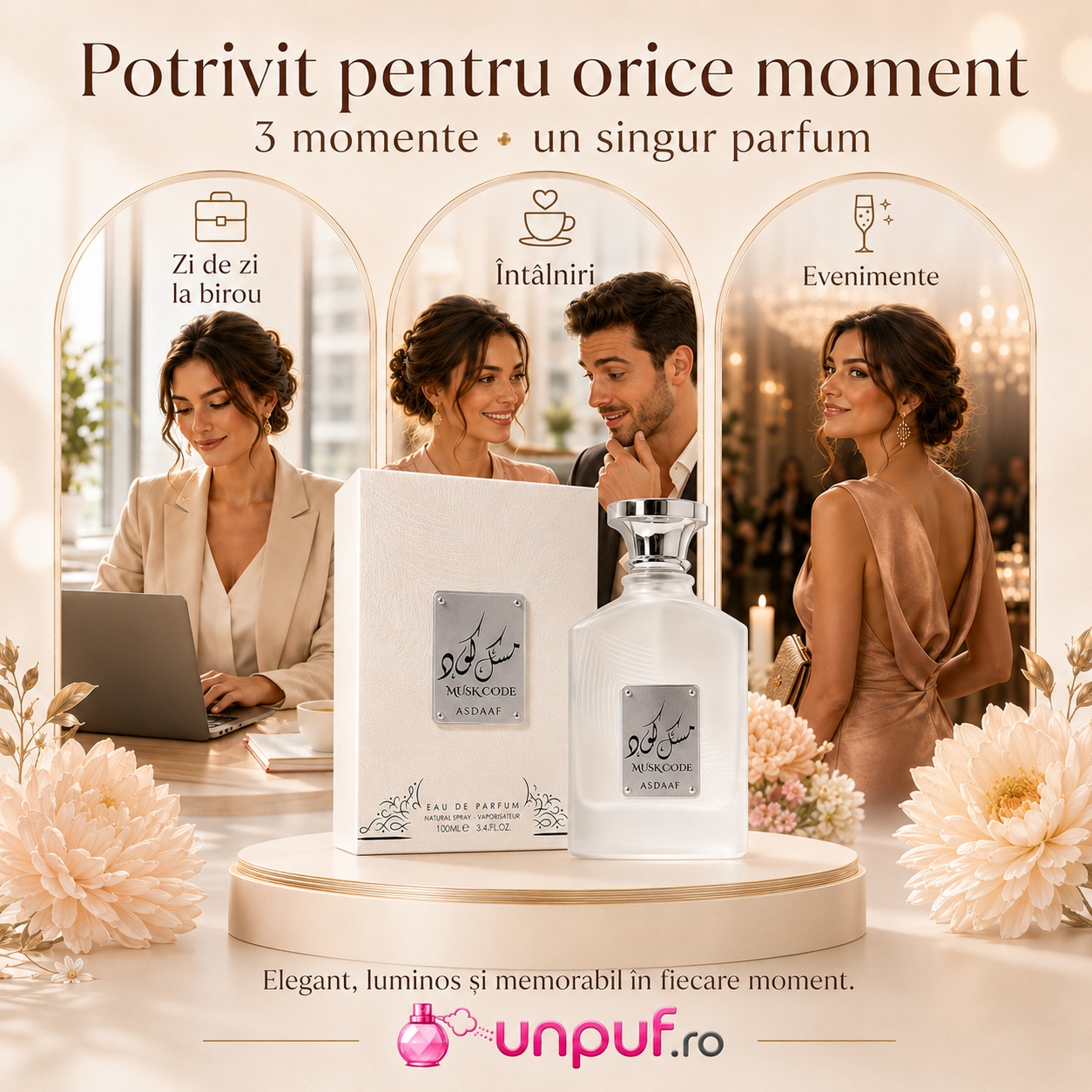 Parfum Asdaaf Musk Code potrivit pentru zi de zi la birou, întâlniri și evenimente speciale