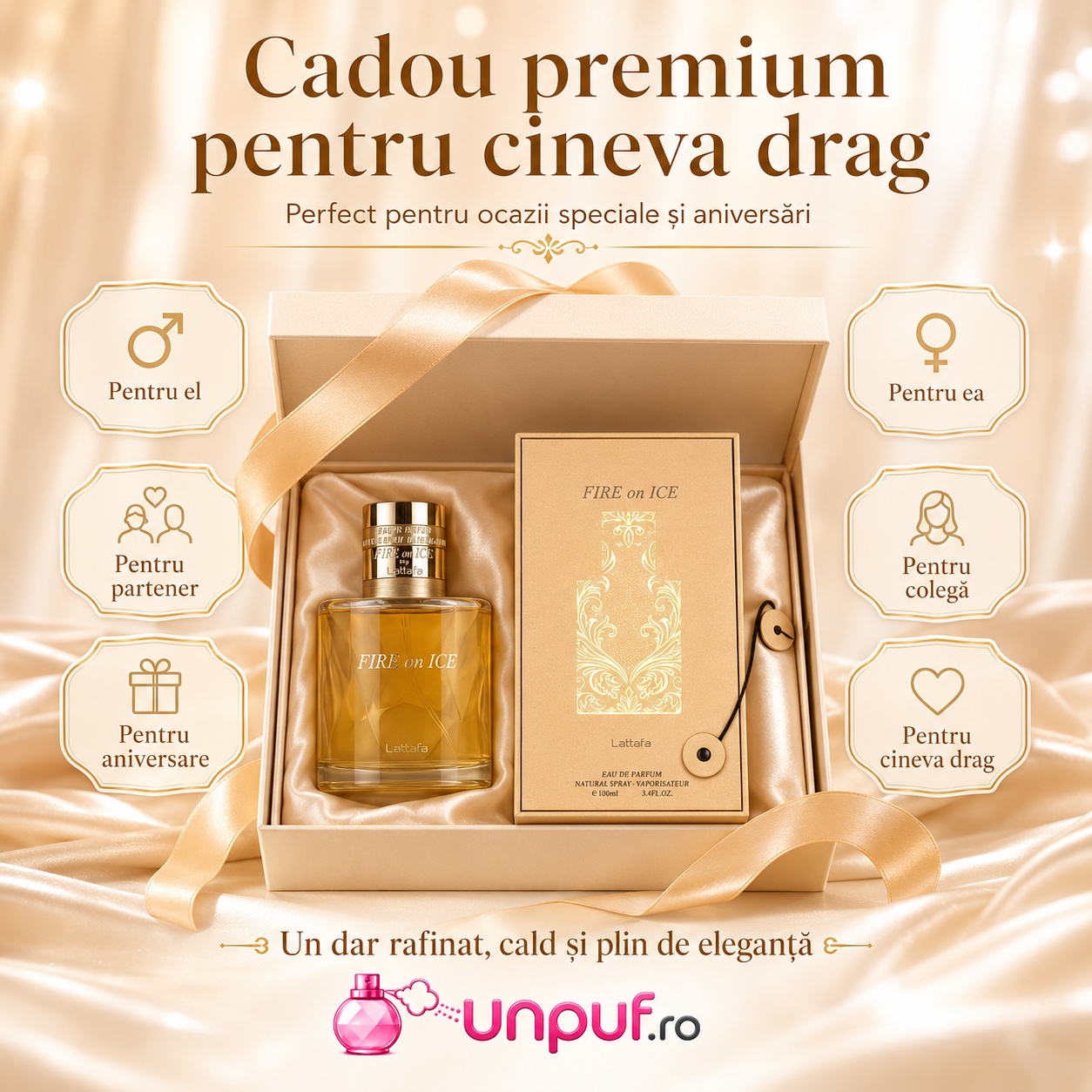 Lattafa Fire On Ice cadou premium pentru el pentru ea pentru partener pentru aniversare pentru colegă sau cineva drag