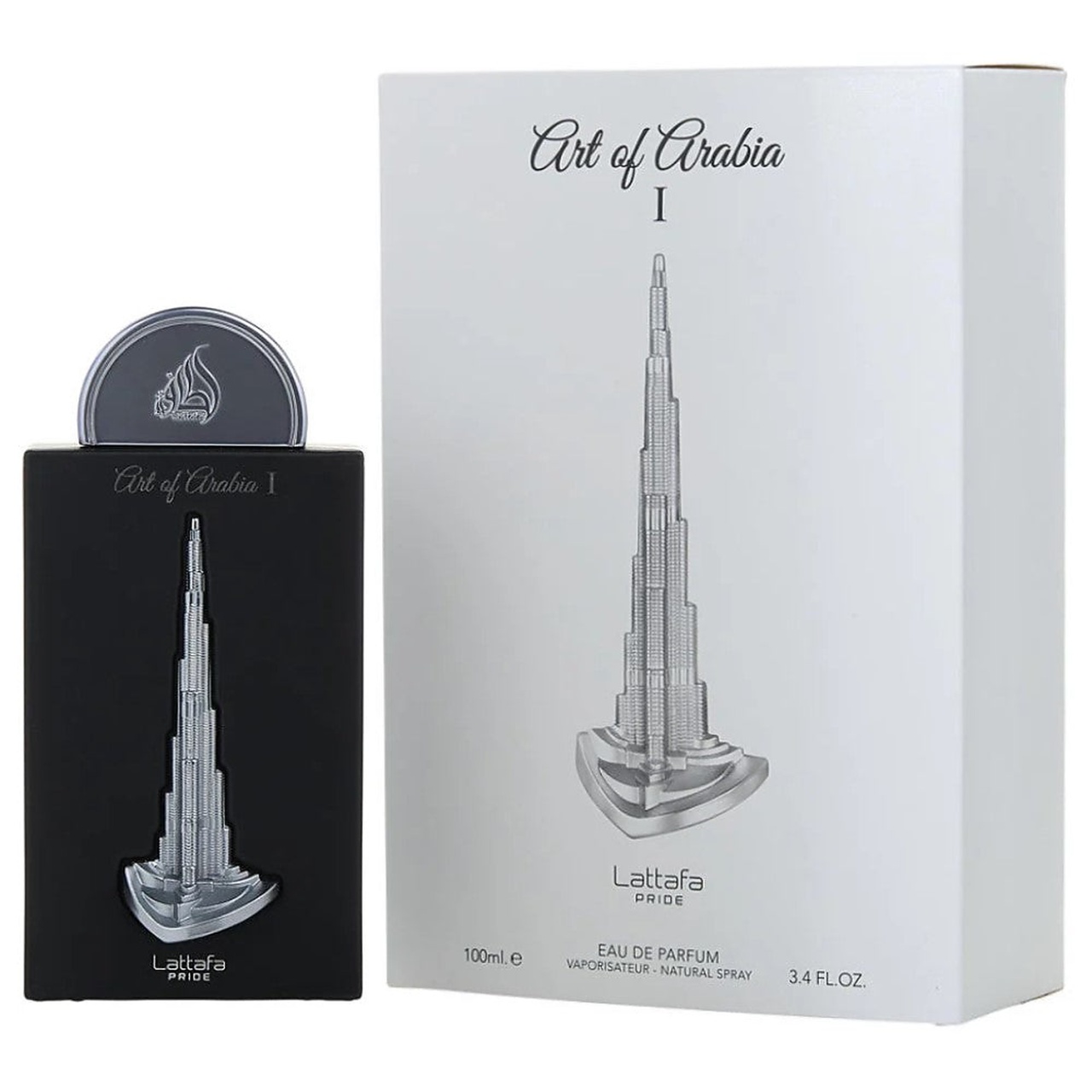Parfum Lattafa Pride Art Of Arabia I 100 ml apă de parfum unisex cu flacon original negru și cutie argintie Lattafa Pride