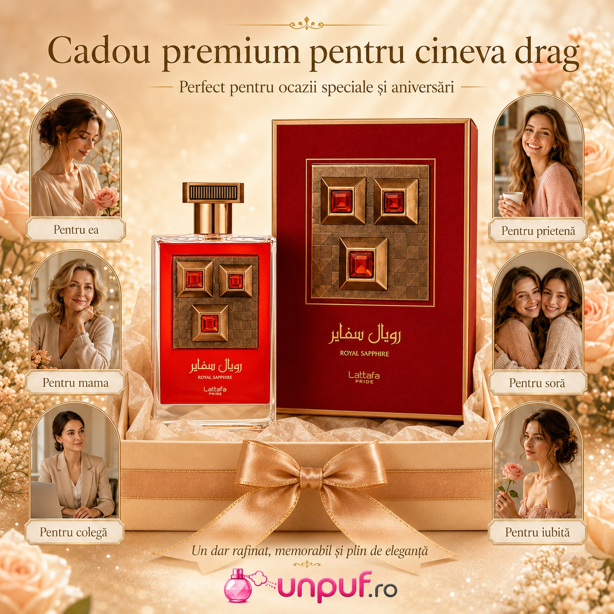 Lattafa Pride Royal Saphire cadou premium pentru cineva drag, parfum arăbesc elegant și memorabil