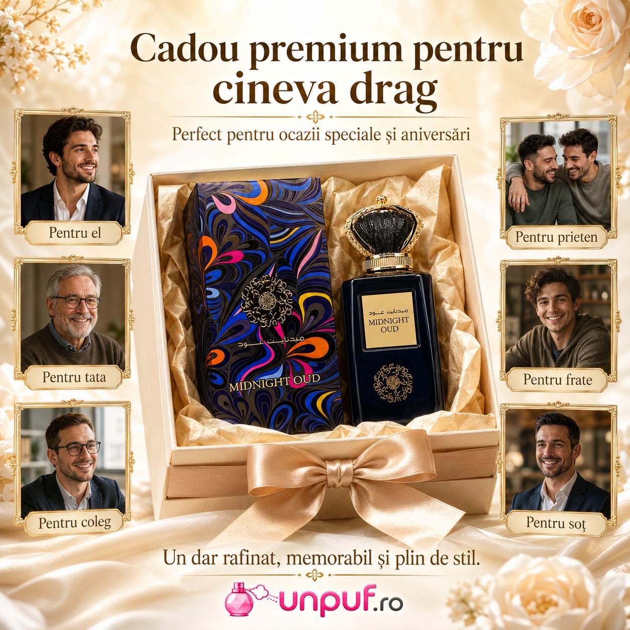 Cadou premium Midnight Oud Ard Al Zaafaran pentru el, tată, prieten, frate, coleg sau soț