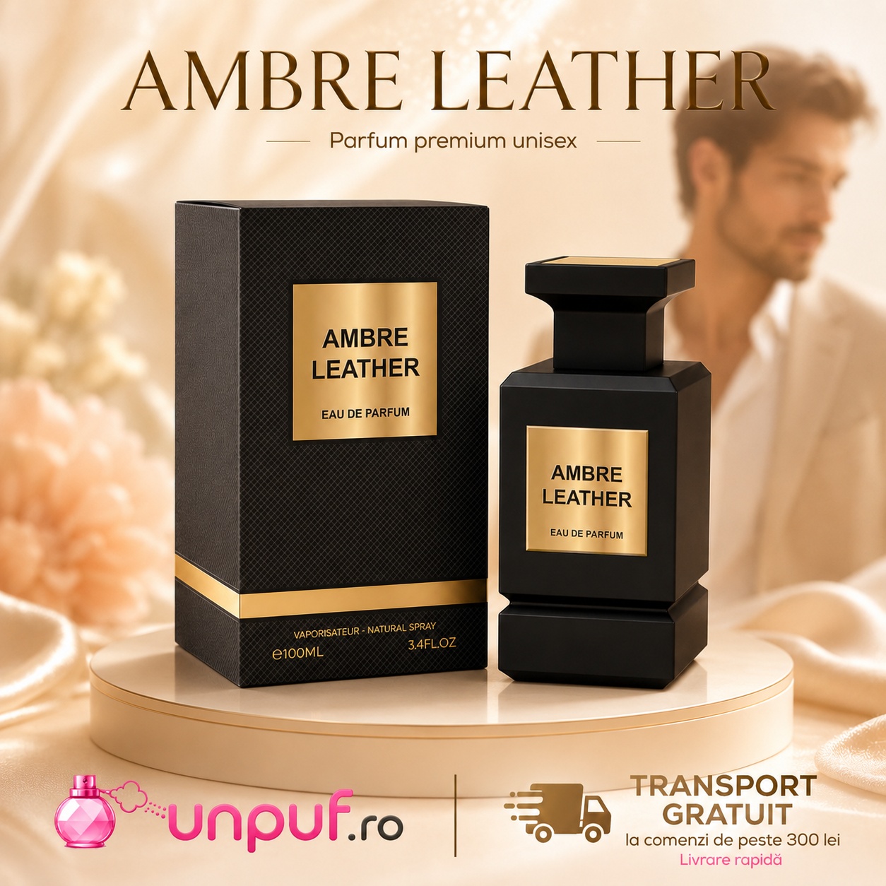 Milestone Black Leather parfum bărbătesc cu transport gratuit la comenzi de peste 300 lei unpuf.ro