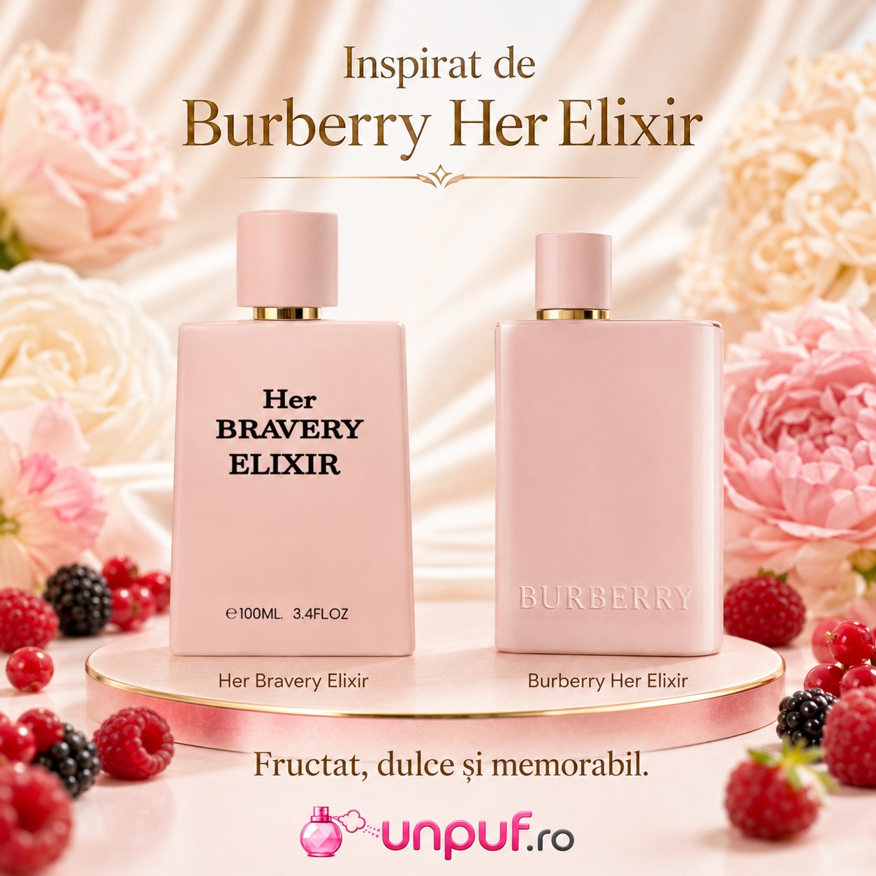 Milestone Her Bravery Elixir inspirat de Burberry Her Elixir parfum fructat dulce și memorabil