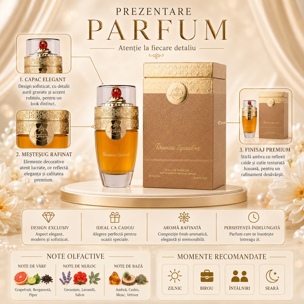 Prezentare parfum Ministry Of Gourmand Tiramisu Speculoos cu detalii despre design, note și momente recomandate