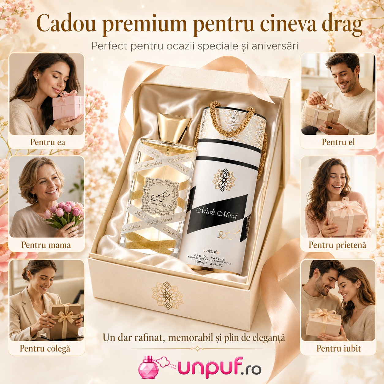 Mood Musk Lattafa cadou premium pentru ea, pentru el, pentru mama, prietenă, colegă sau iubit