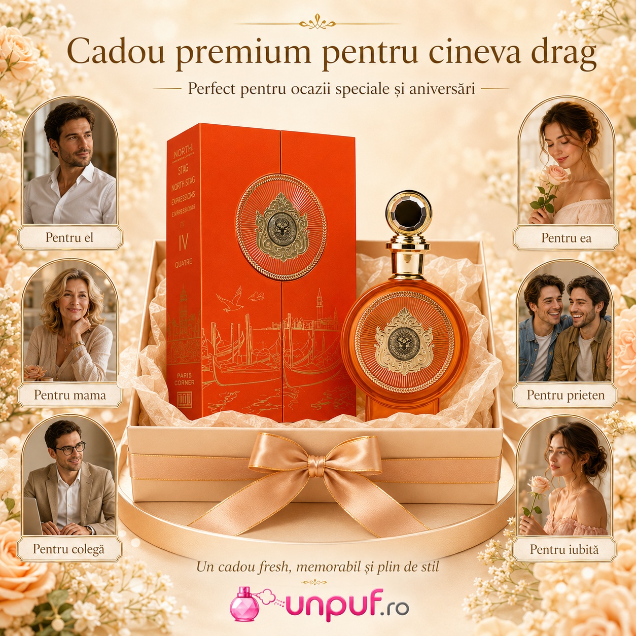 North Stag IV Quatre cadou premium pentru el, ea, mamă, coleg, prieten sau iubită
