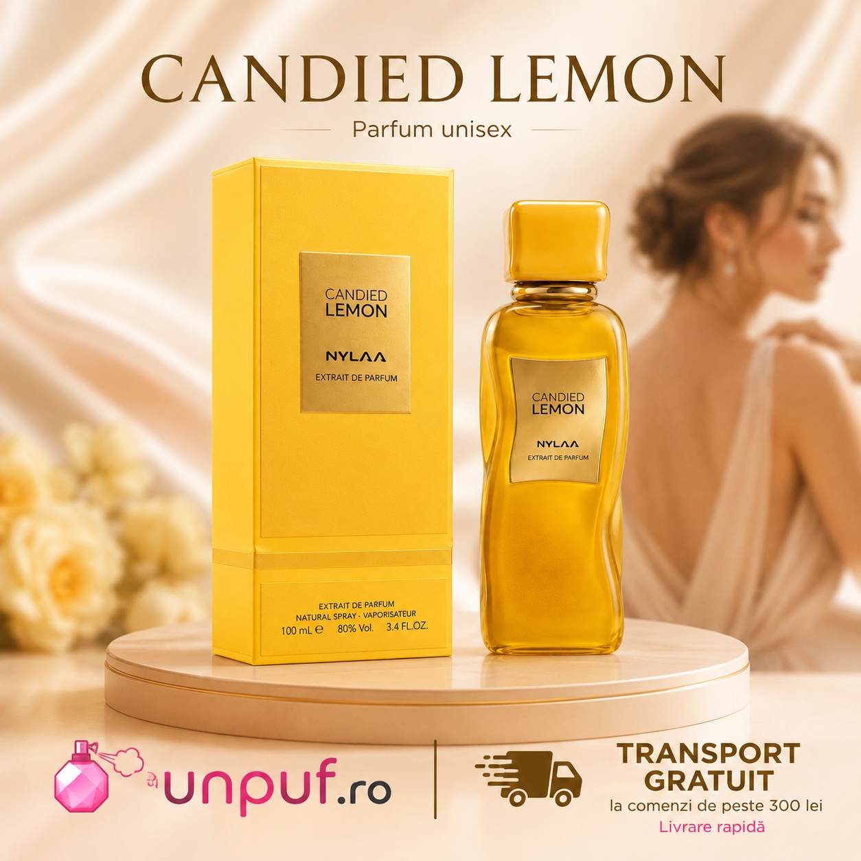 Nylaa Candied Lemon Extrait parfum arabesc disponibil pe unpuf.ro cu transport gratuit peste 300 lei