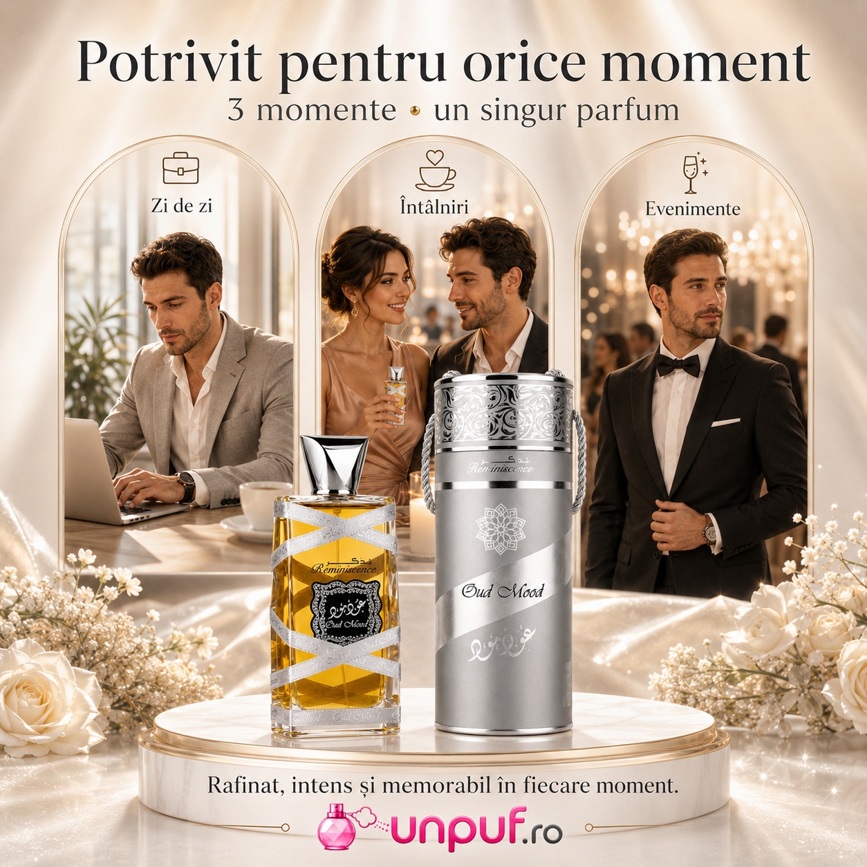 Oud Mood Reminiscence Lattafa potrivit pentru zi de zi, &icirc;nt&acirc;lniri și evenimente speciale