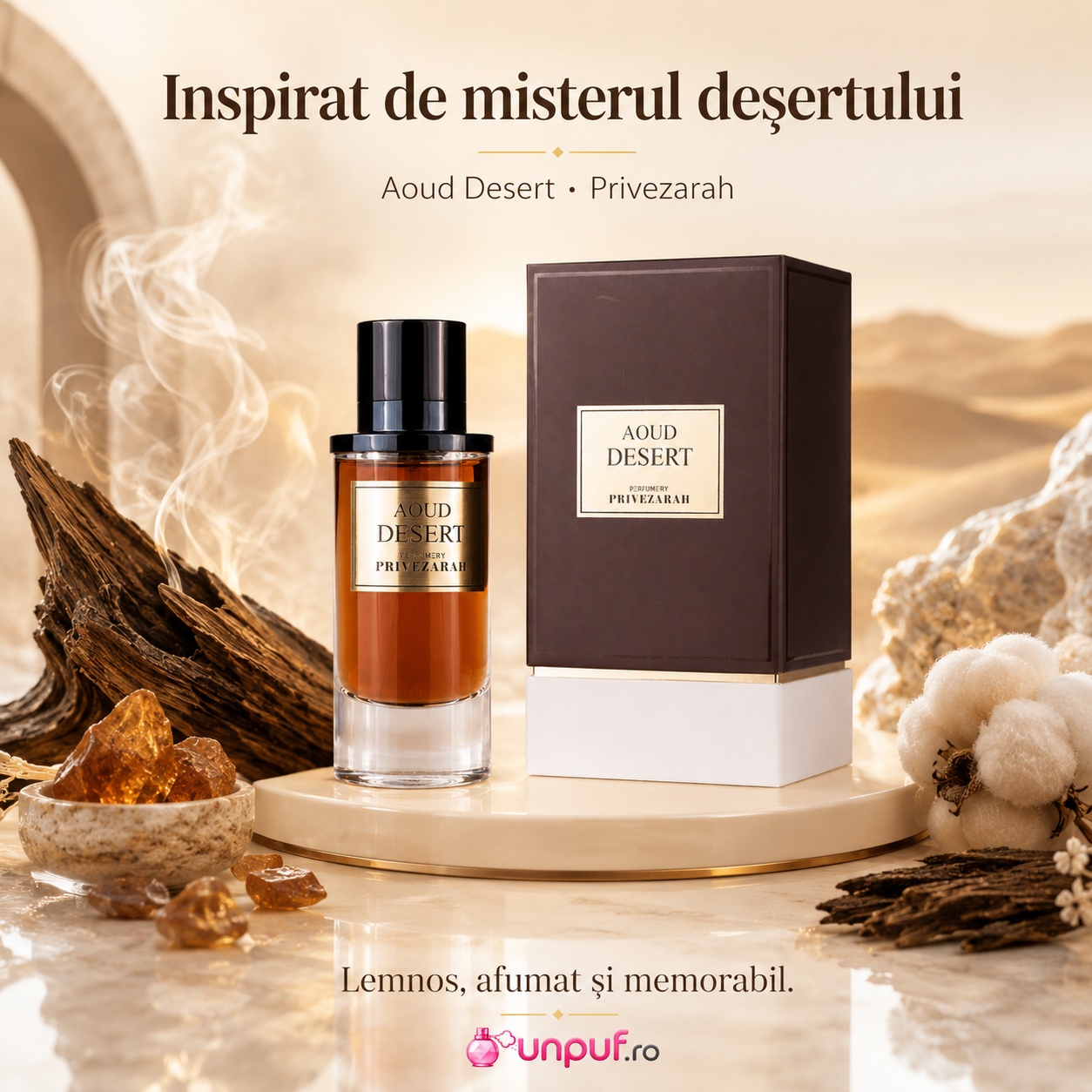 Aoud Desert Privezarah inspirat de misterul deșertului aromă lemnoasă afumată și memorabilă