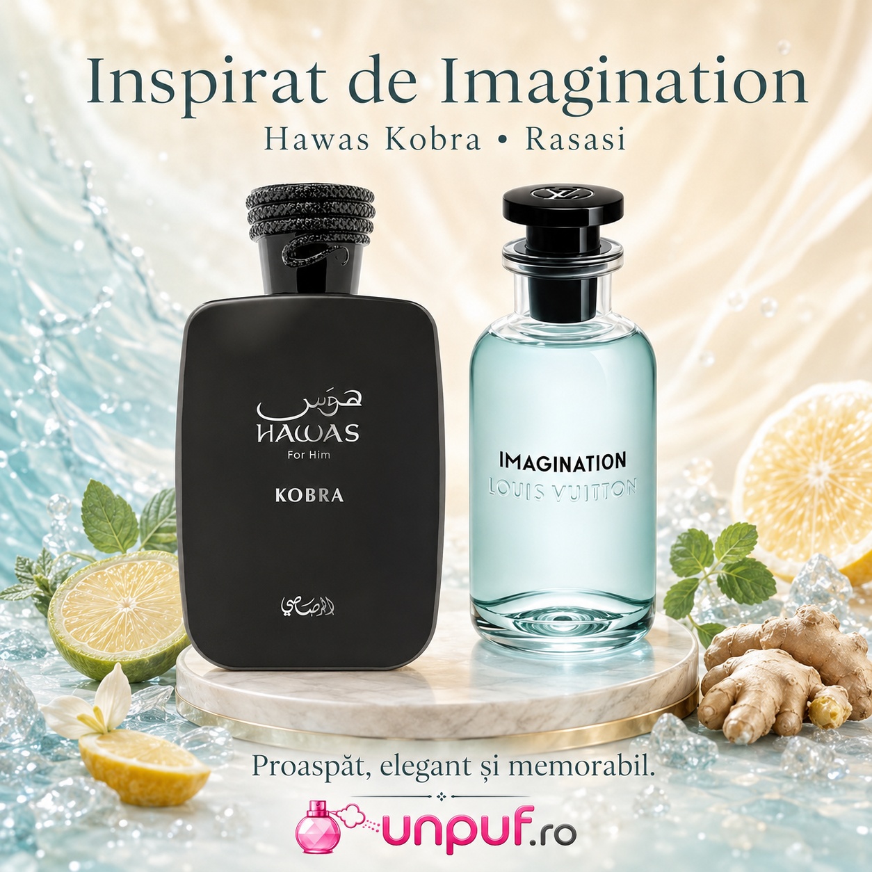 Rasasi Hawas Kobra inspirat de Imagination Louis Vuitton, parfum fresh și elegant pentru bărbați