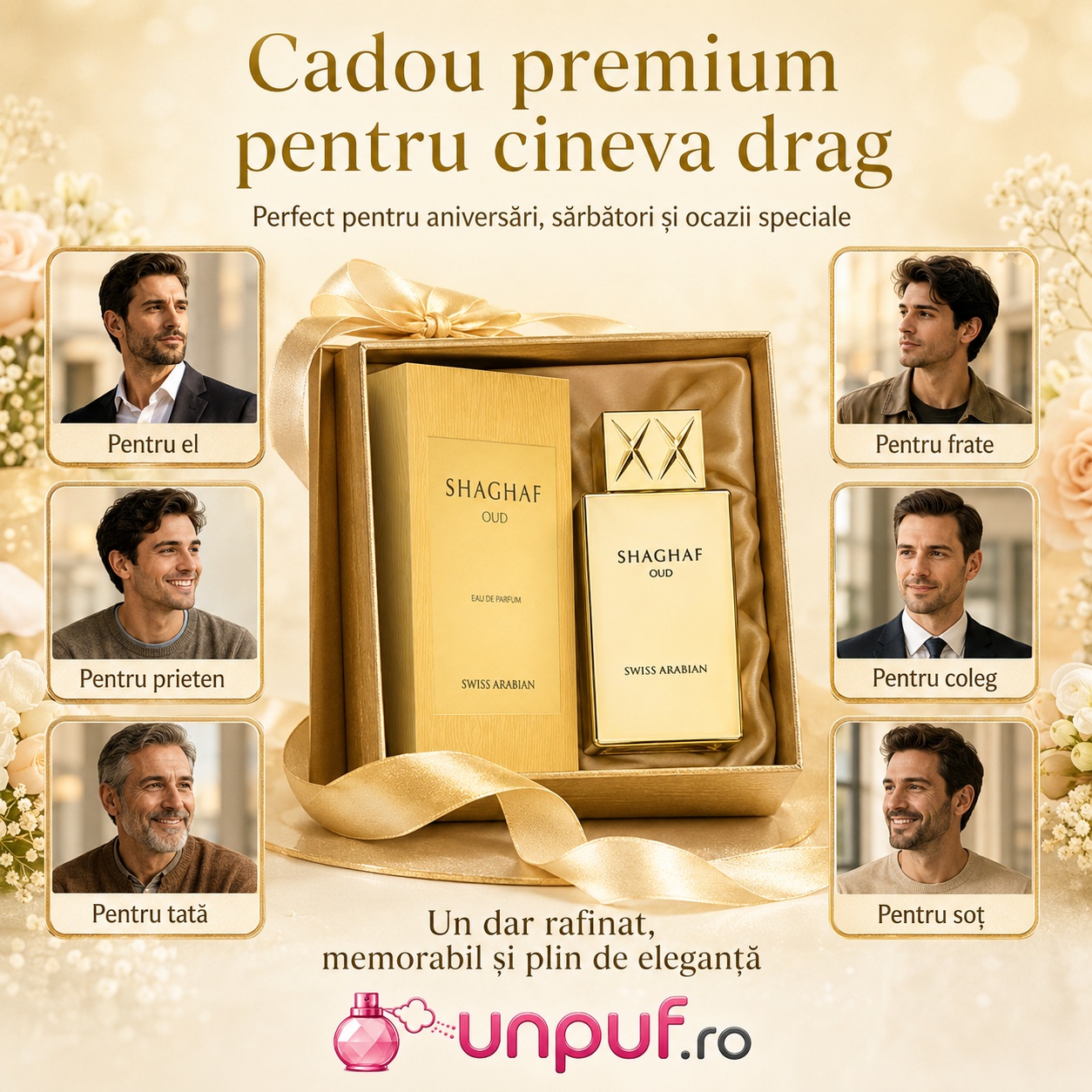 Shaghaf Oud cadou premium pentru el, prieten, tată, frate, coleg sau soț