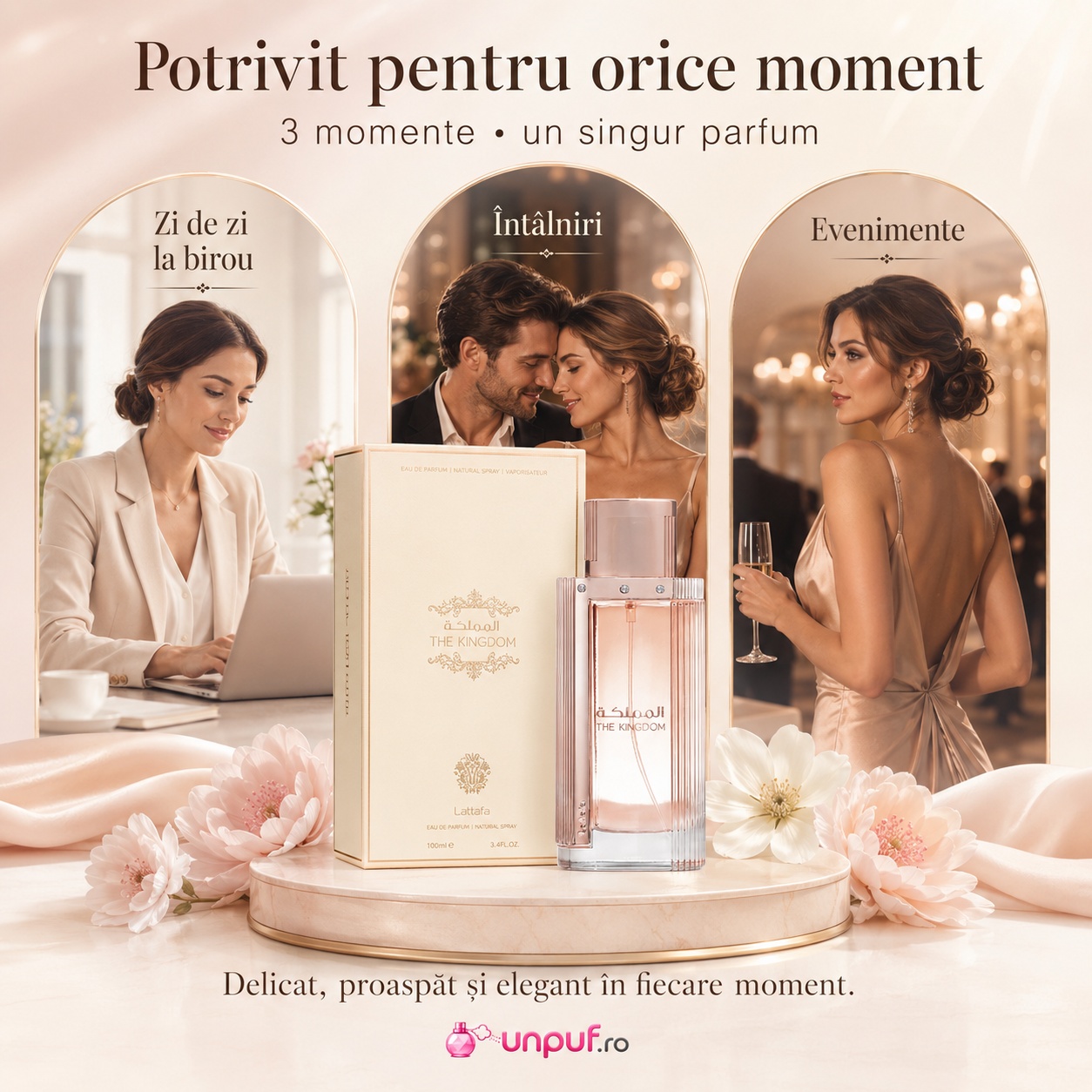 The Kingdom Women Lattafa potrivit pentru zi de zi la birou, &icirc;nt&acirc;lniri și evenimente