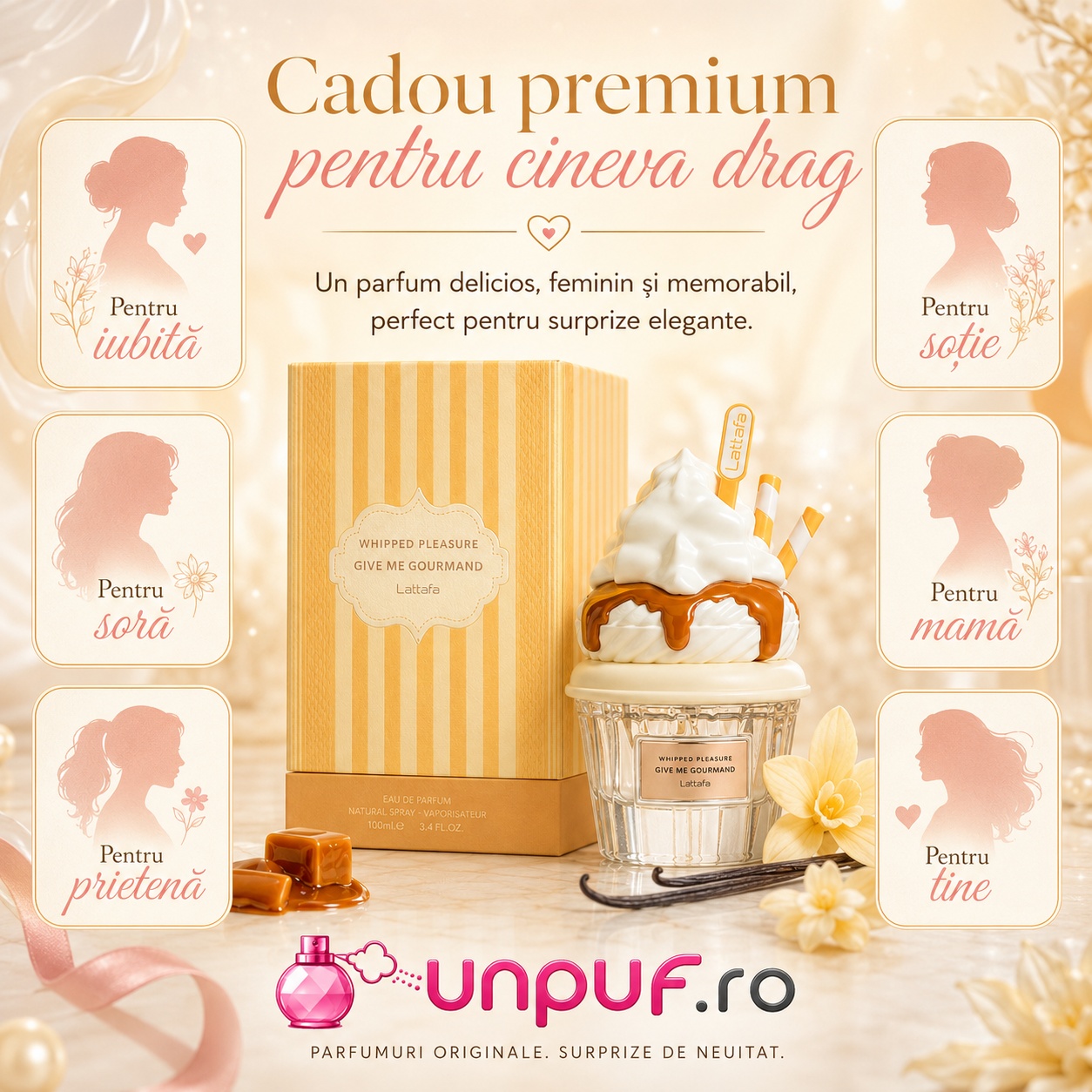 Whipped Pleasure Lattafa cadou premium pentru iubită, soție, soră, mamă, prietenă sau tine