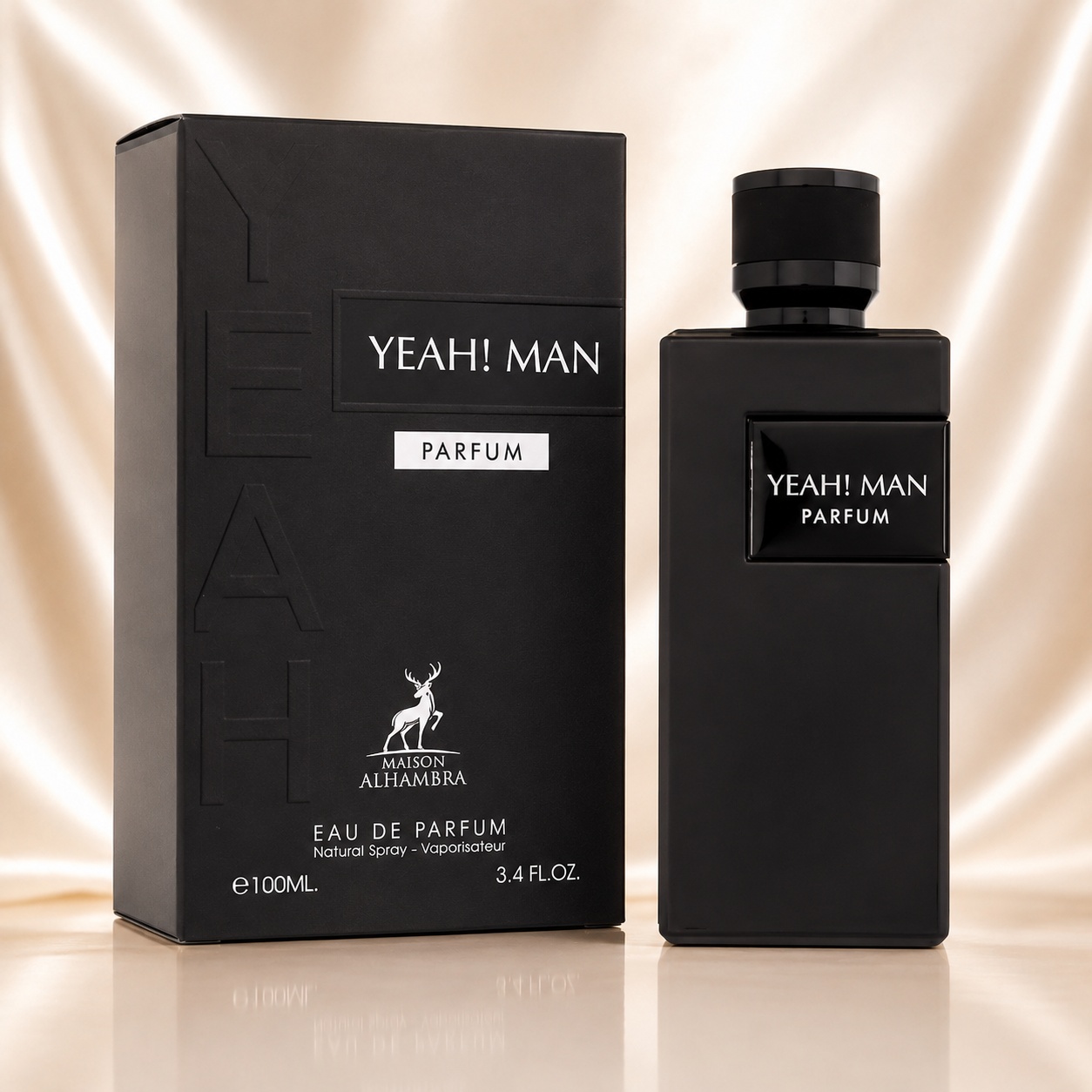 Parfum Arăbesc Yeah Man Parfum Maison Alhambra EDP 100 ml Bărbat cu flacon negru mat, cutie neagră premium și design masculin elegant