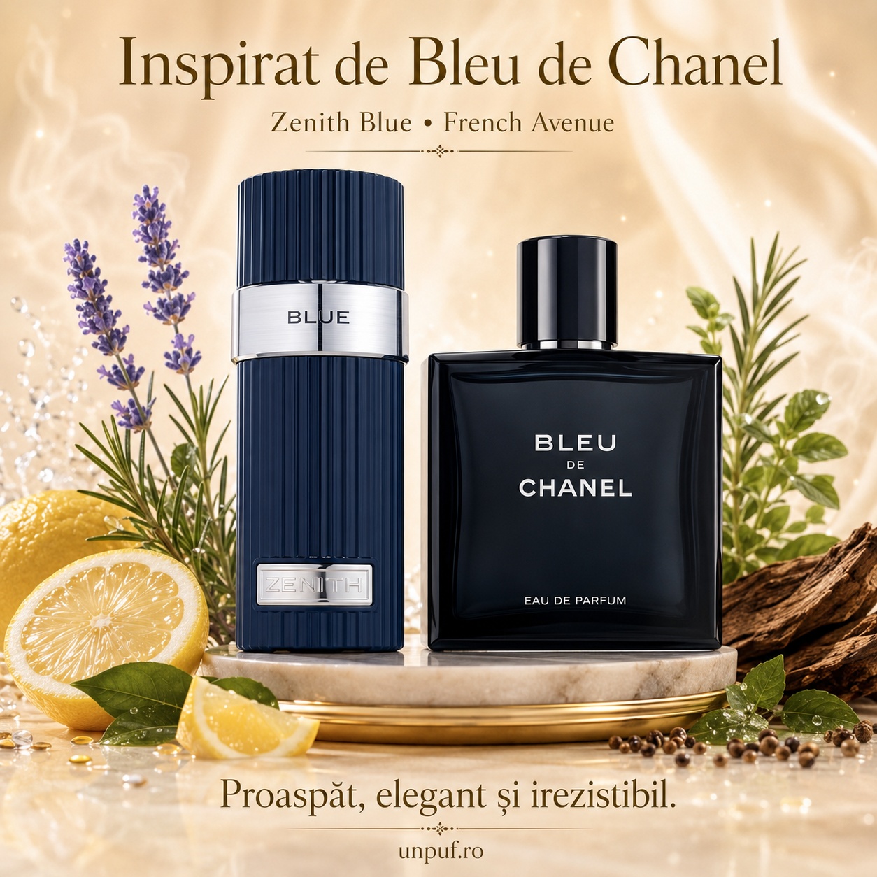 Zenith Blue French Avenue inspirat de Bleu de Chanel, parfum proaspăt, elegant și irezistibil