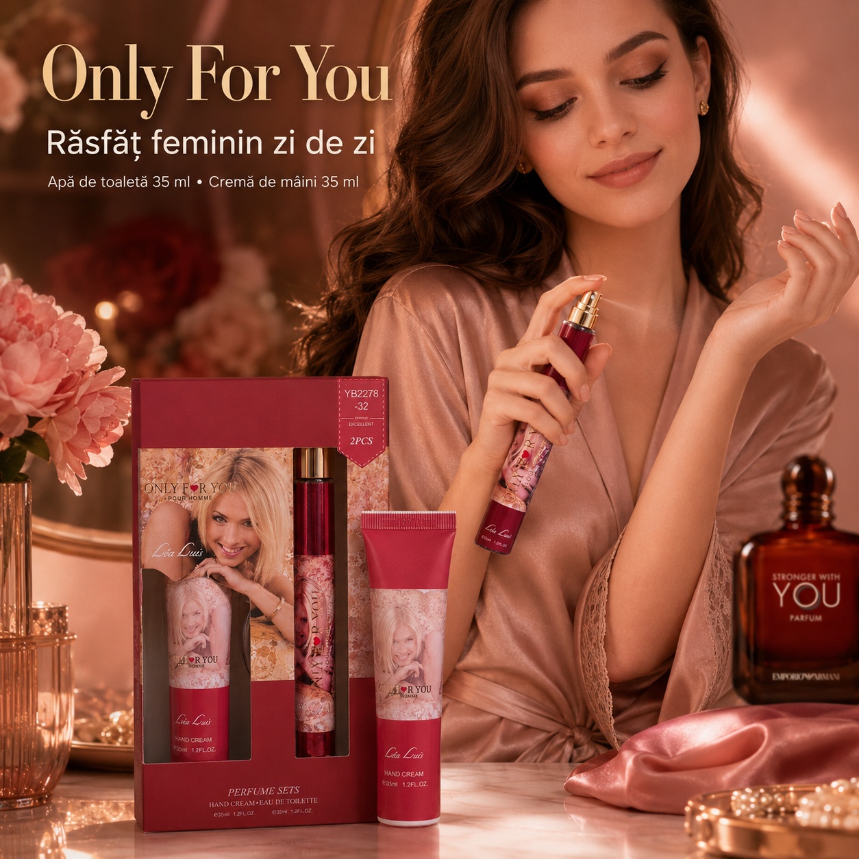 Only For You set damă cu apă de toaletă 35 ml și cremă de m&acirc;ini 35 ml, răsfăț feminin zi de zi